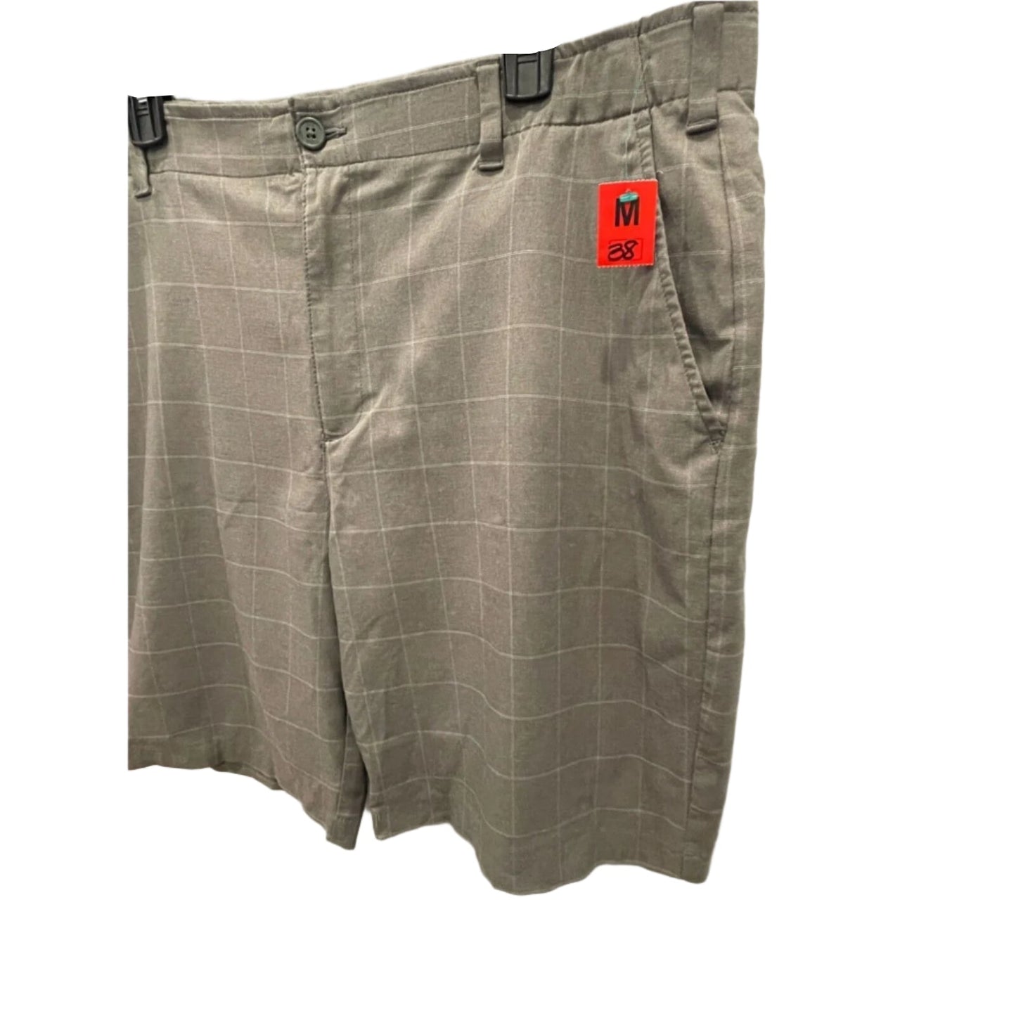 BCG Mens Shorts Plaid Active - Gray - 38 - Like New