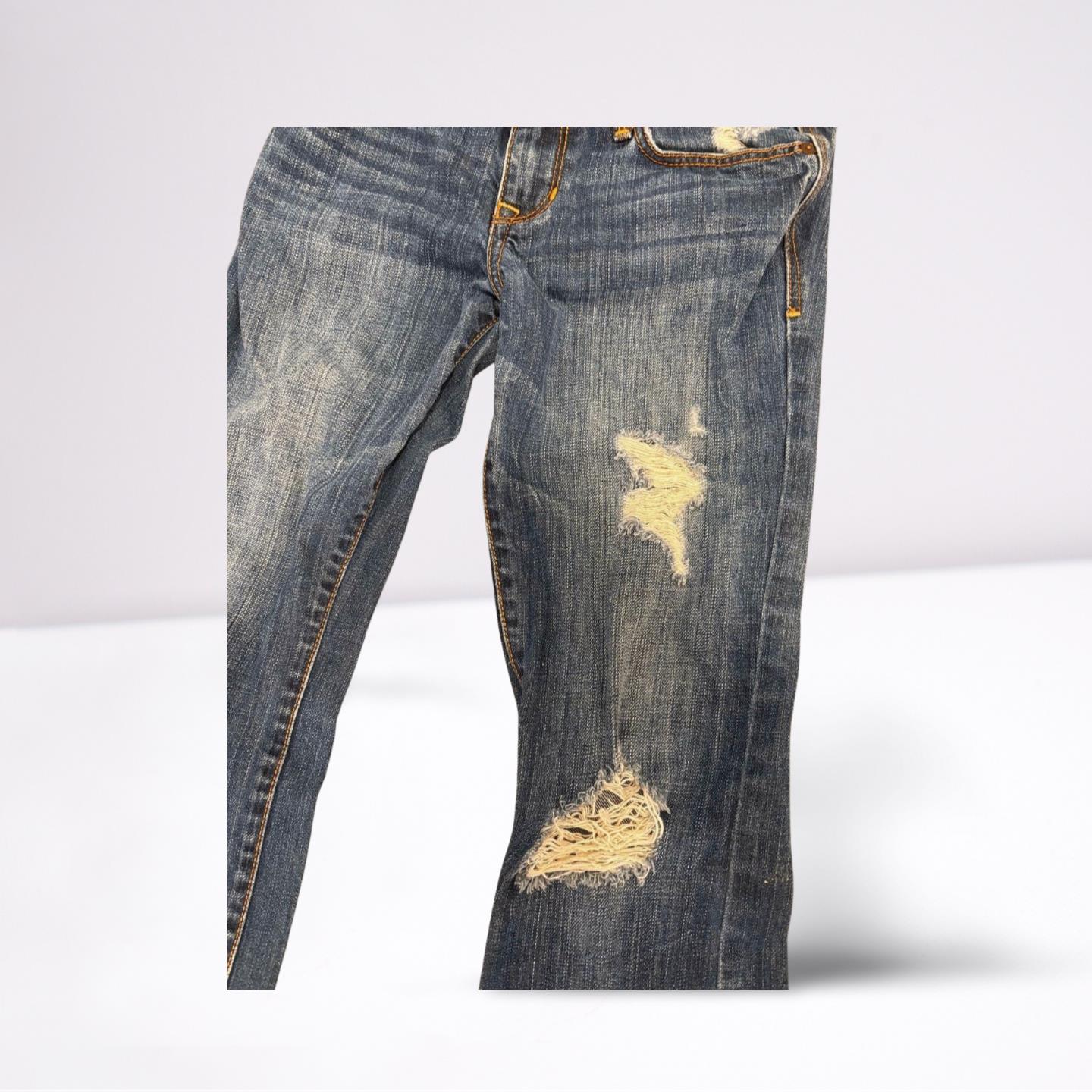 Abercrombie Fitch Denim Medium Wash Blue Jeans Girls 14 Slightly Distressed