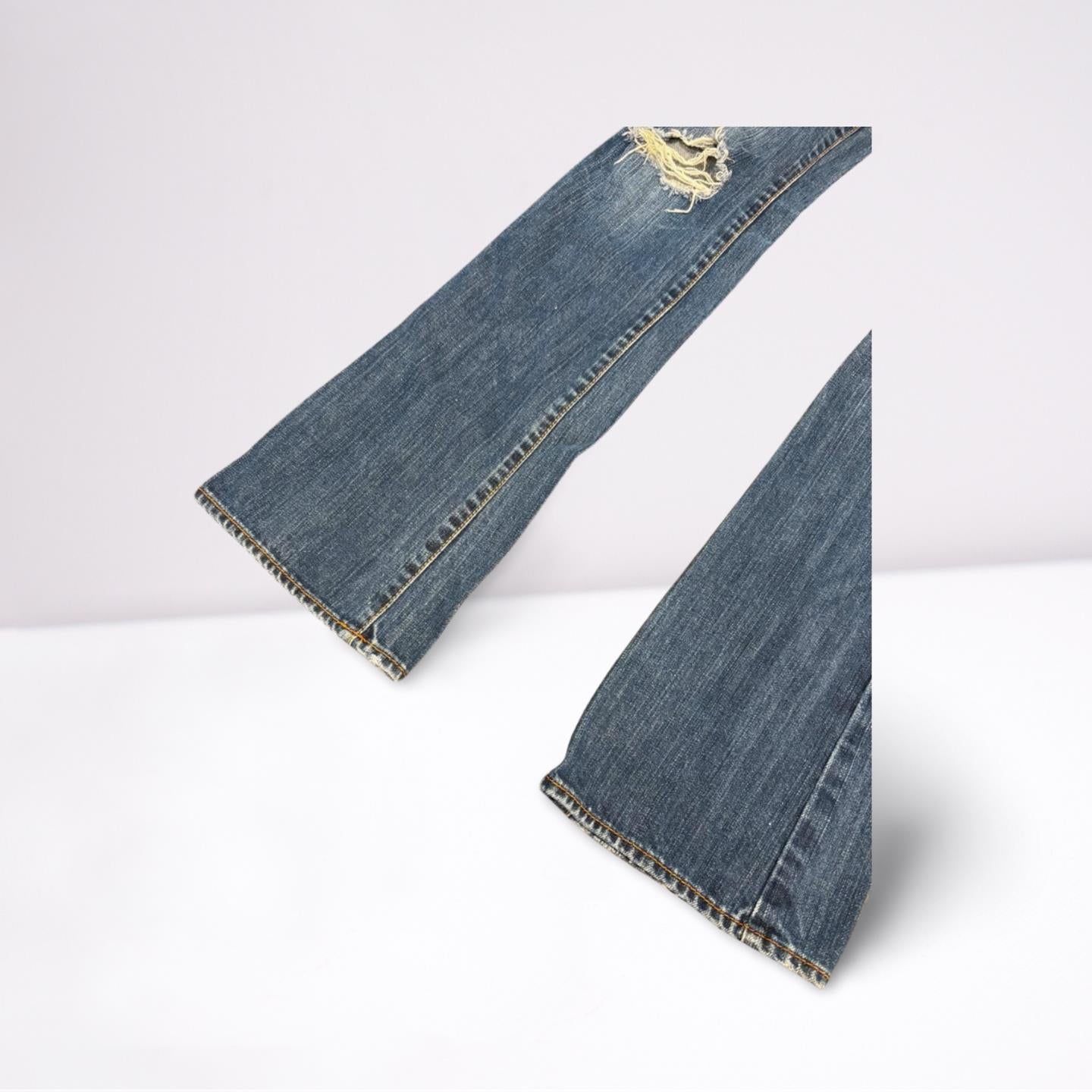 Abercrombie Fitch Denim Medium Wash Blue Jeans Girls 14 Slightly Distressed
