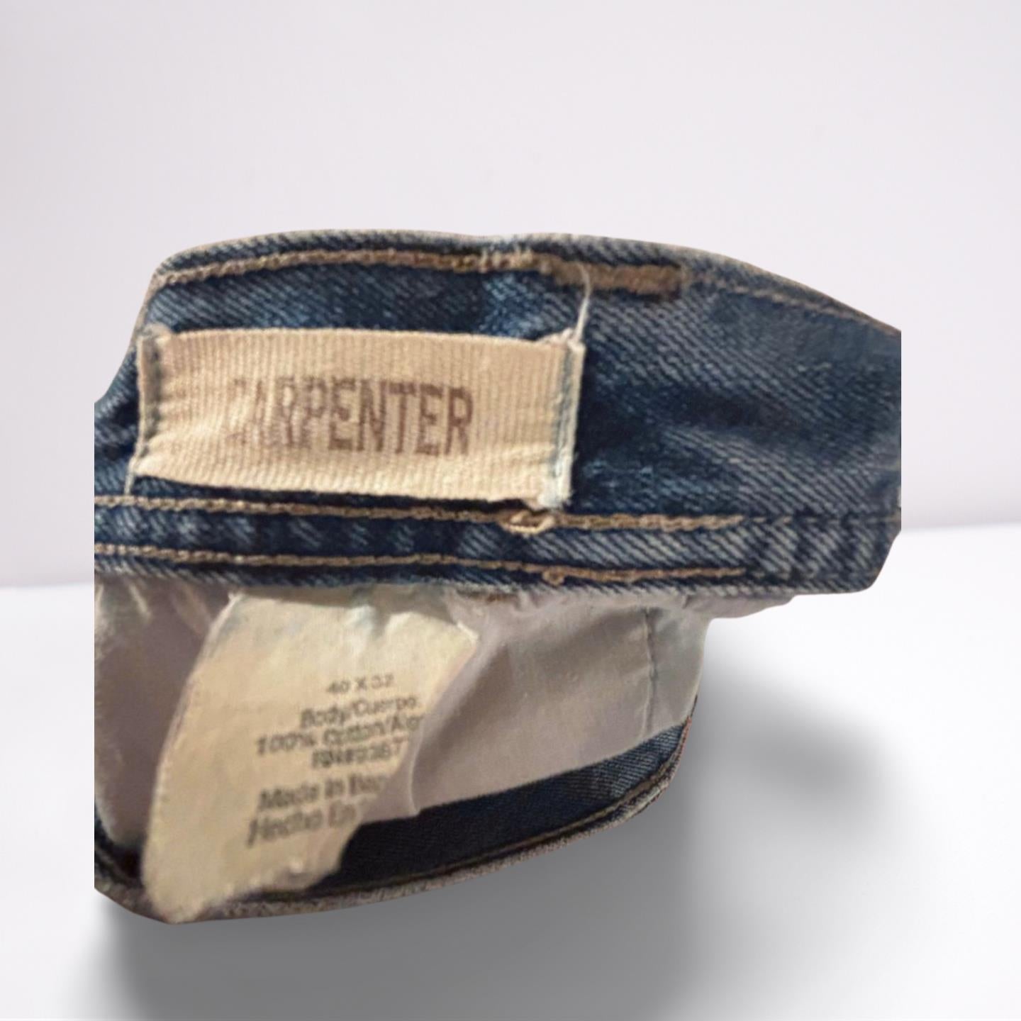 Arizona Men Denim Carpenter Jeans 40x32 Faded Blue Relaxed Fit Straight Legs