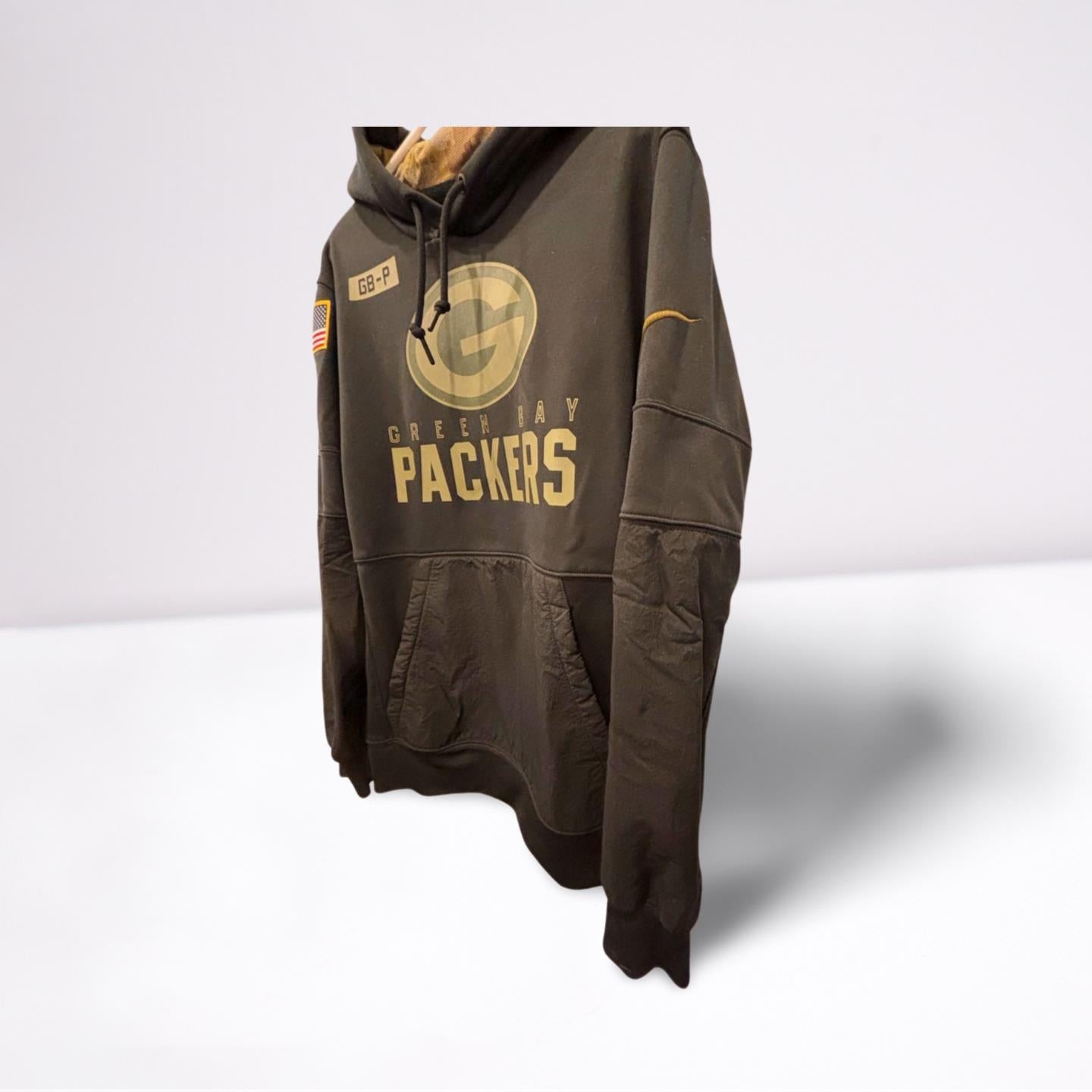 Nike Green Bay Packers Salute Service Therma-fit Hoodie Men's M Black Camo Flag
