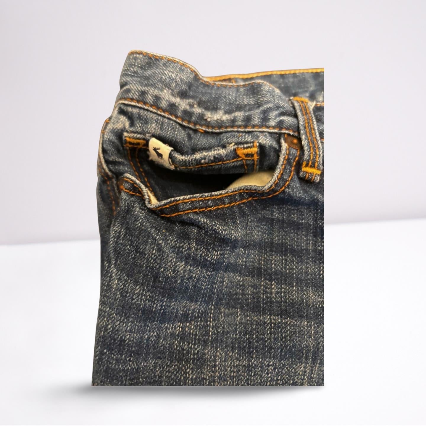 Abercrombie Fitch Denim Medium Wash Blue Jeans Girls 14 Slightly Distressed