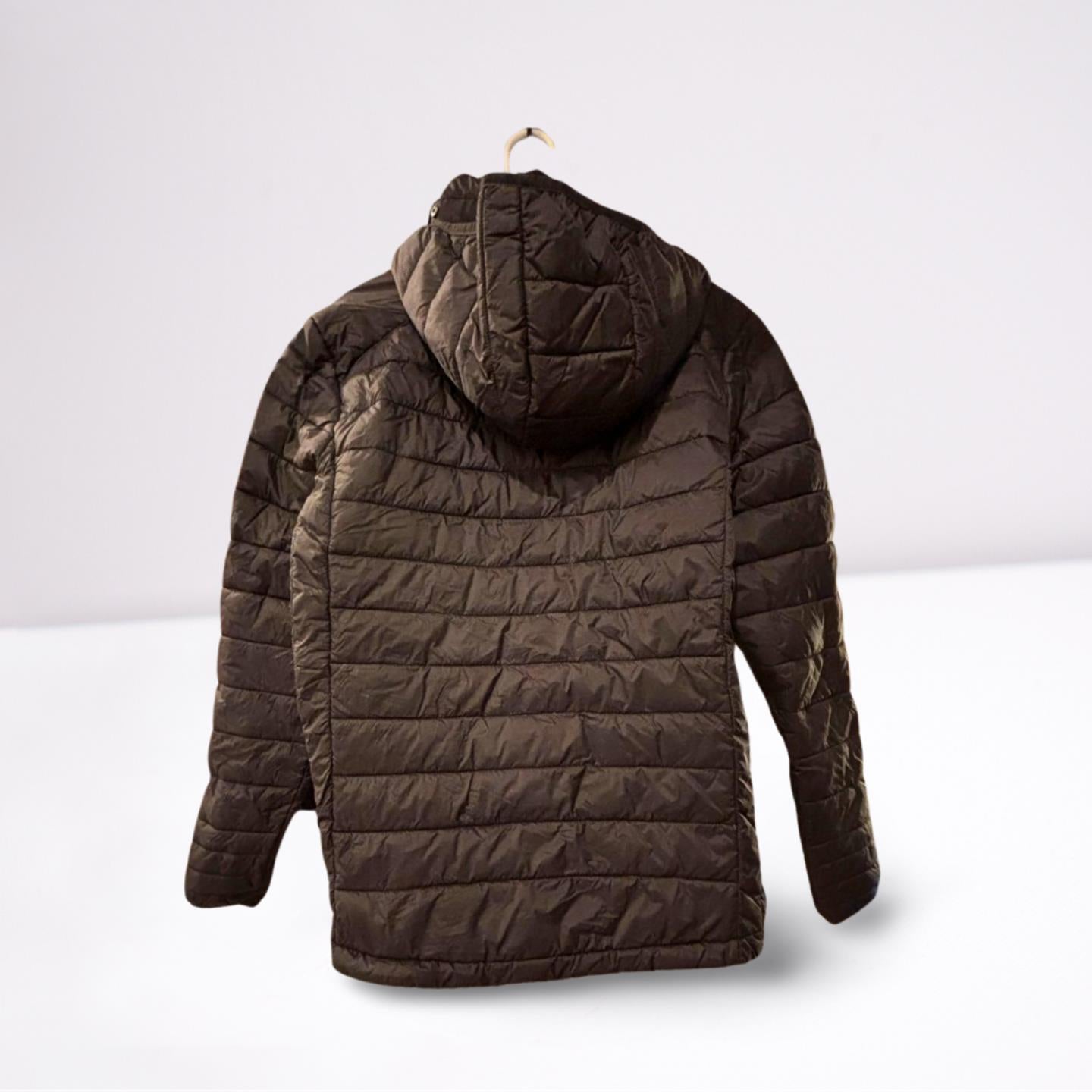 Ultra Light Packable Down Coat Puffer Jacket SIZE Small Black Gray Warm