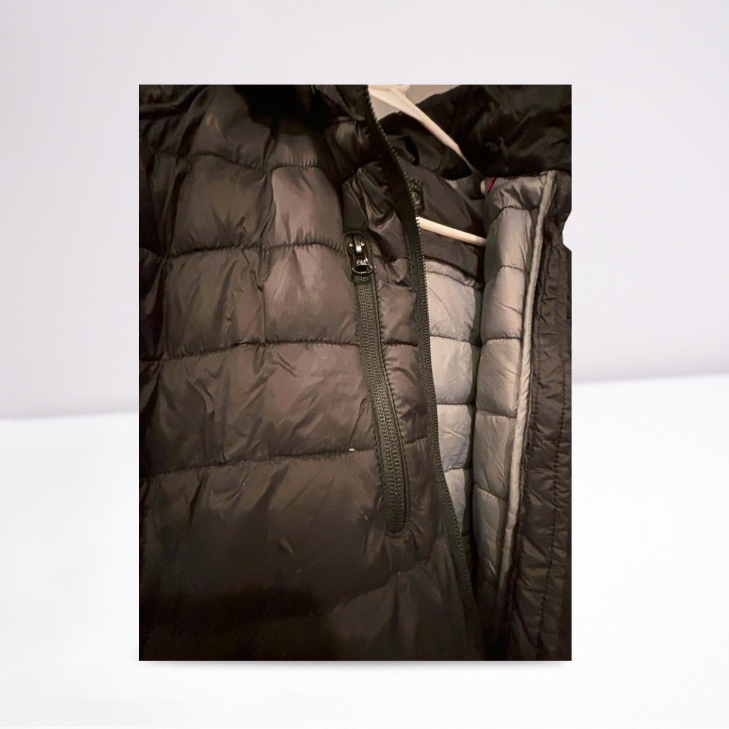 Ultra Light Packable Down Coat Puffer Jacket SIZE Small Black Gray Warm