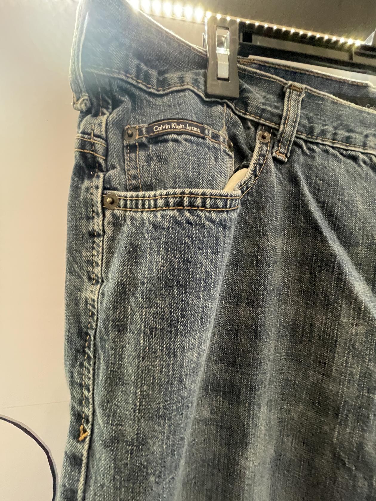 Jeans azules con corte de bota Calvin Klein para mujer talla 38 W - 33 "L