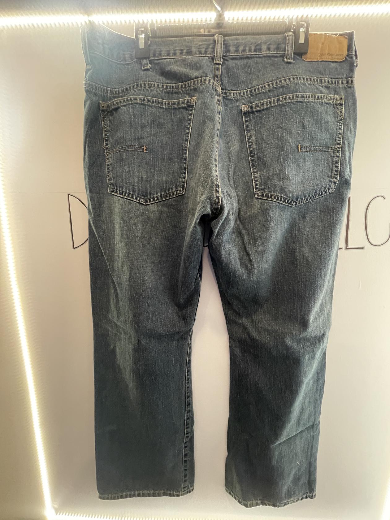 Jeans azules con corte de bota Calvin Klein para mujer talla 38 W - 33 "L