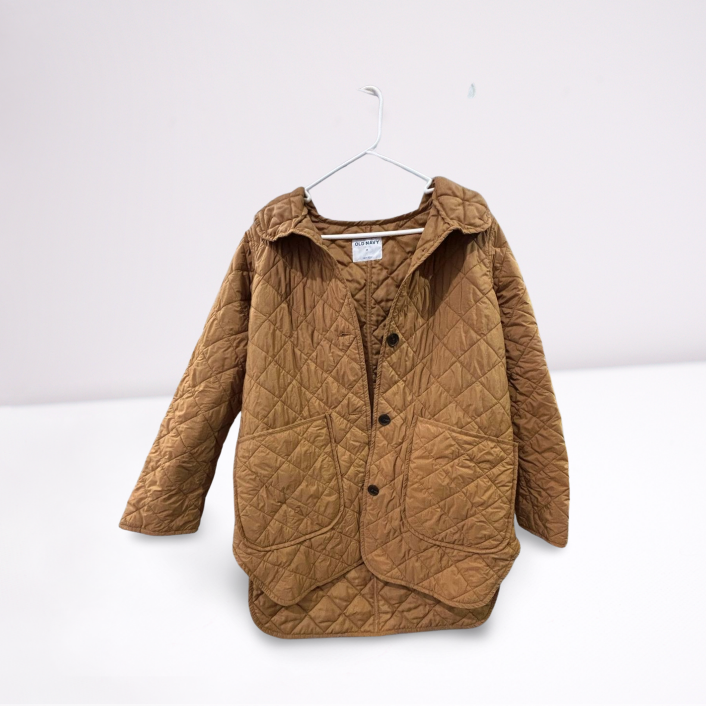 Old Navy Womens Khaki Button Up Coat Medium Pre Owned Like New Stylish Jacket
