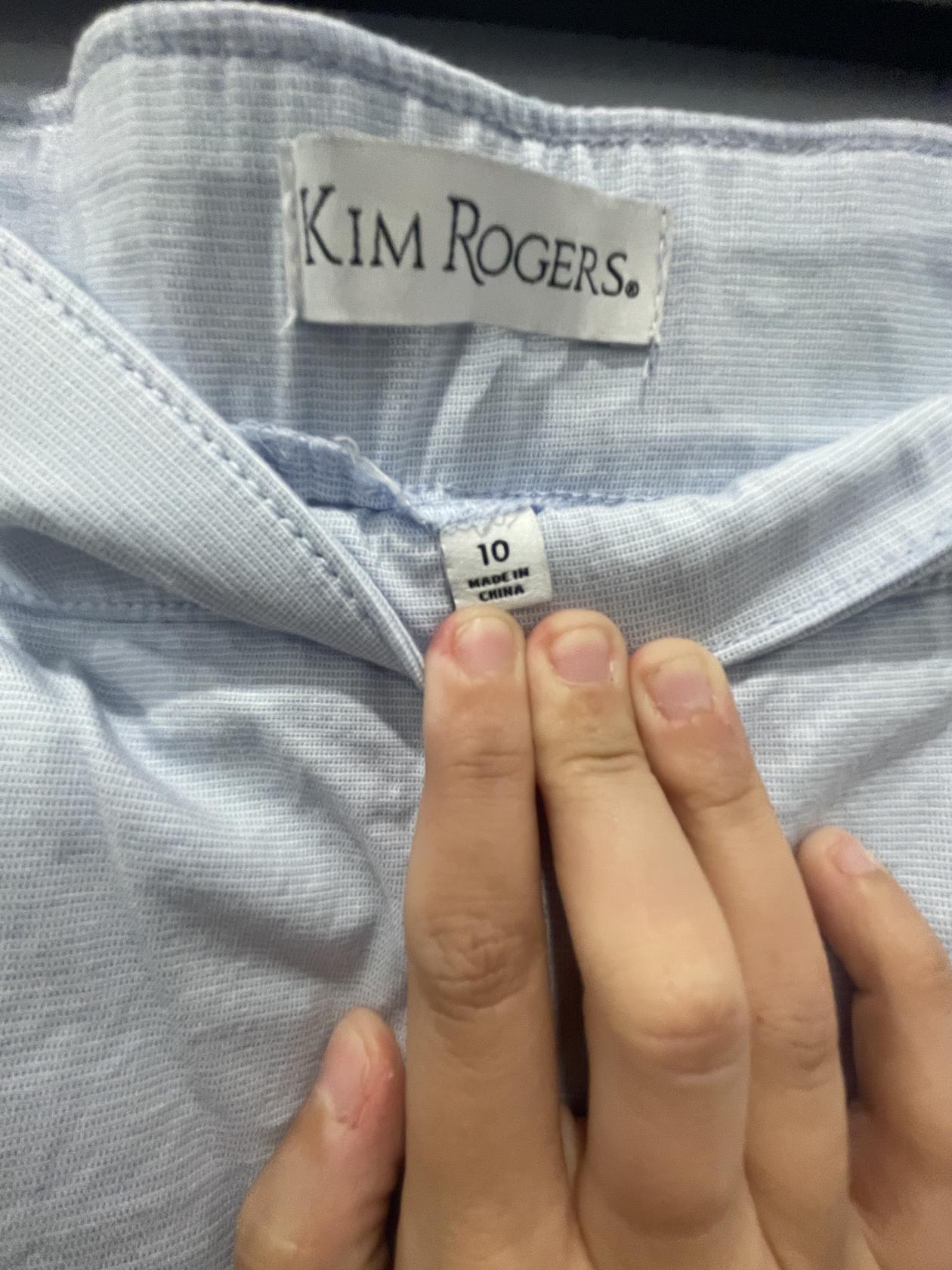 Kim Rogers Capri Pants Womens Sz 10 Straight Leg w/ Pockets Light Blue