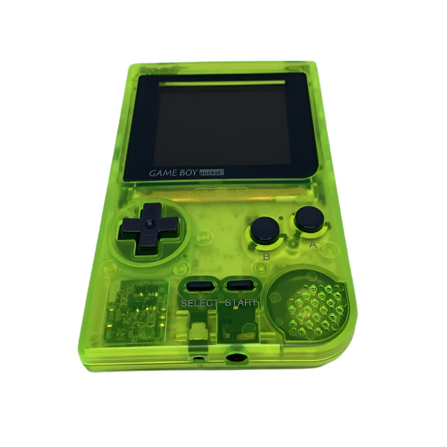 Nintendo Game Boy Pocket Transparent Neon Green Video Game Console - Custom Refurb Enhanced