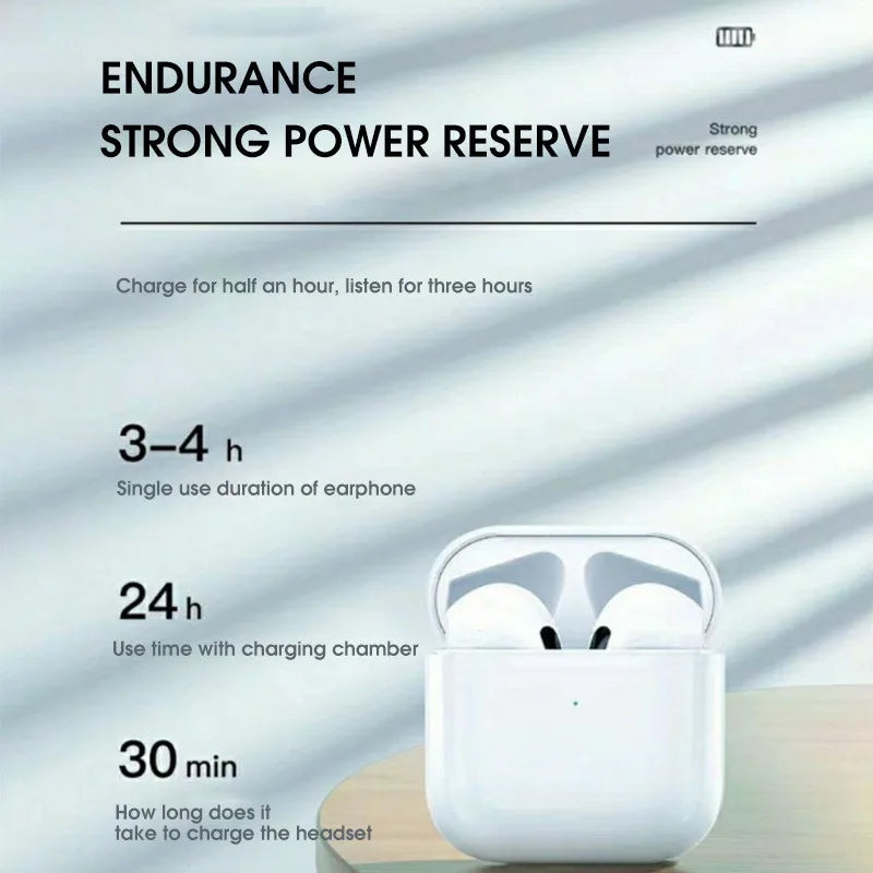 Pro 4 TWS Wireless Headphones Earphone Bluetooth-compatible 5.3 Waterproof Earbuds