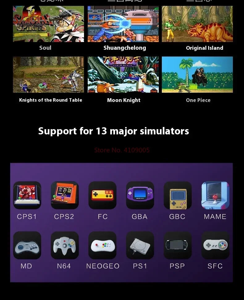 RetroWorldGames E6 Plus Handheld Rk3568 Purple/Green Video Game Console