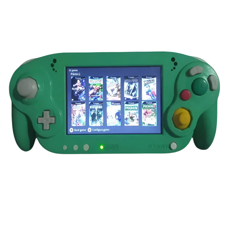 RetroWorldGames Gamecube Wii Hybrid Handheld Console Green Video Game Console - Custom Refurb Enhanced