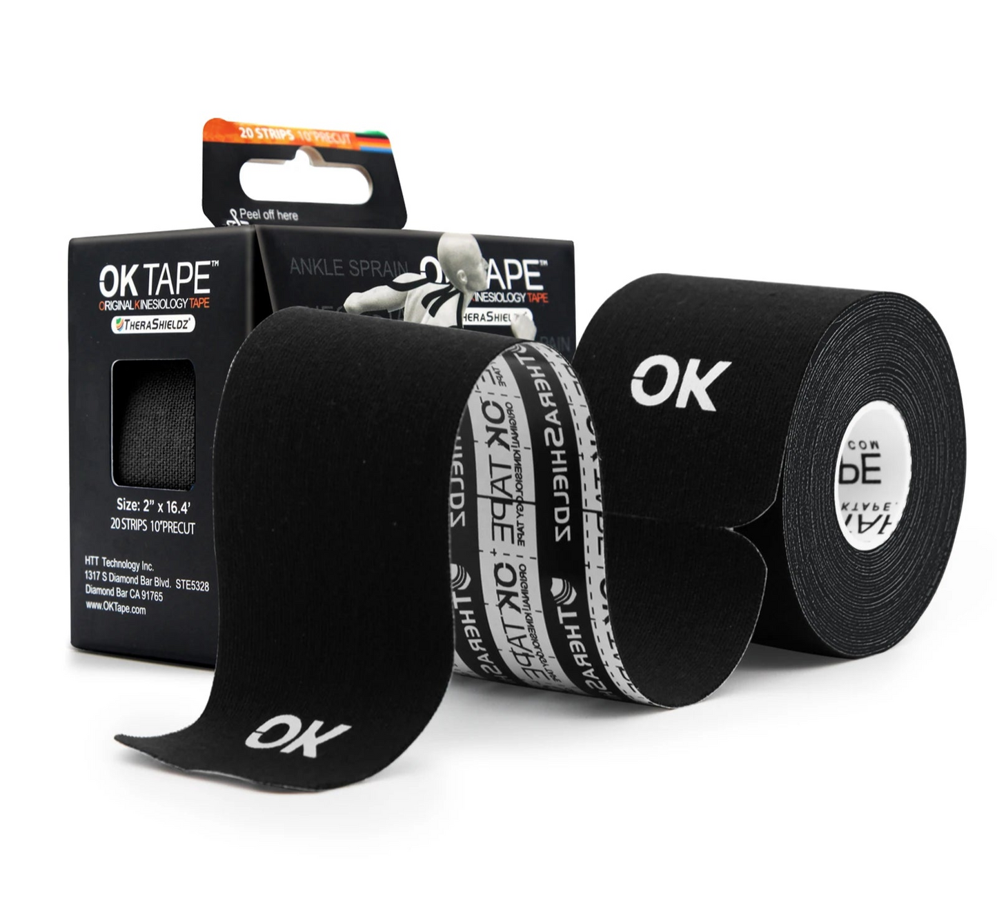 4 Pack Pre-Cut KT Tape ~ 20 Strips Latex Free Kinesiology Tape, Sports Performance Enhancing, Orthopedic Injury aid for leg, arm, back, foot, ankle, shoulder, wrist, hand, finger