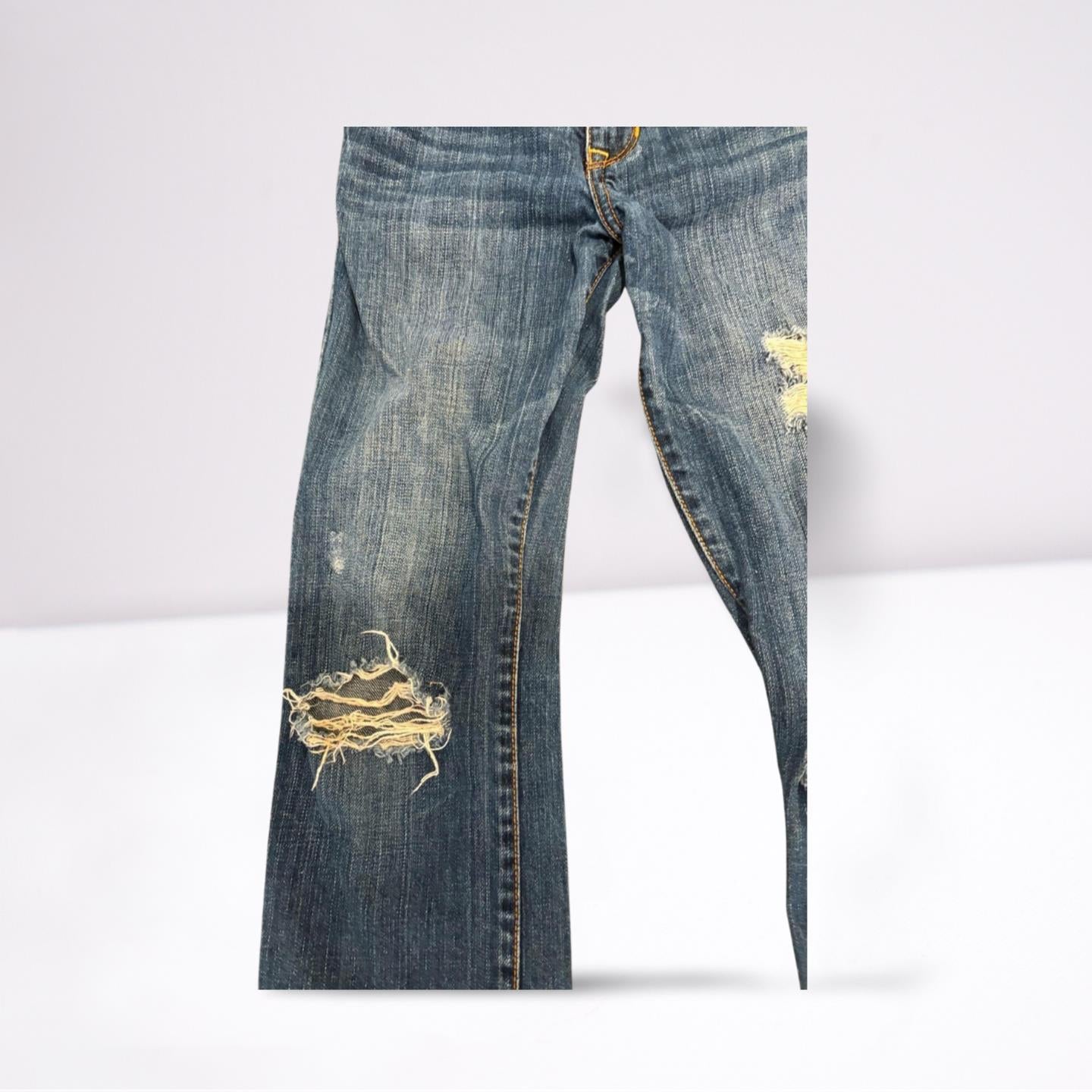 Abercrombie Fitch Denim Medium Wash Blue Jeans Girls 14 Slightly Distressed