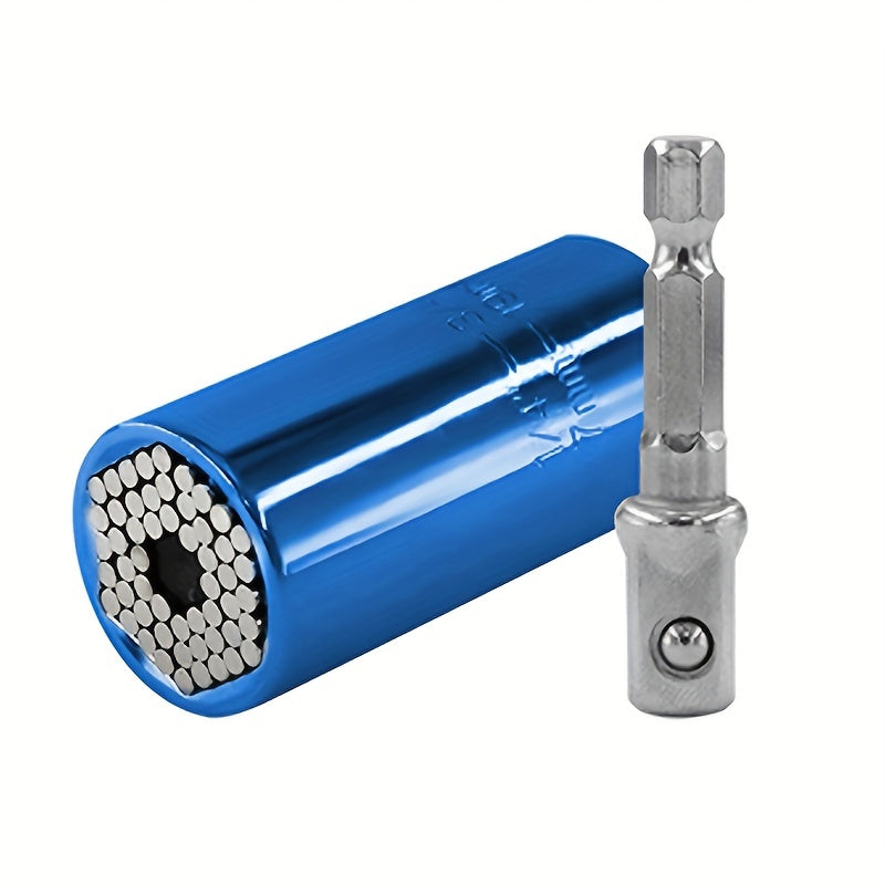 Universal Socket Wrench with Adapter - Fits Standard from 1/4"-3/4", Fits Metric 7-19mm, Professional Sockets, Portable Tools, Multi-function Wrench, Chrome Steel Adapter