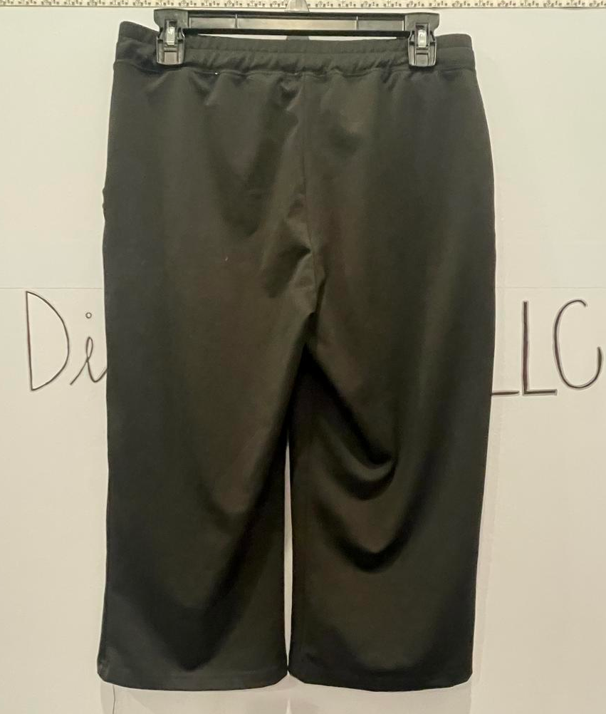 Women's I.C. Fashions Capri Pants Sz Large 90% Polyester 10% Spandex Pockets - Very Good