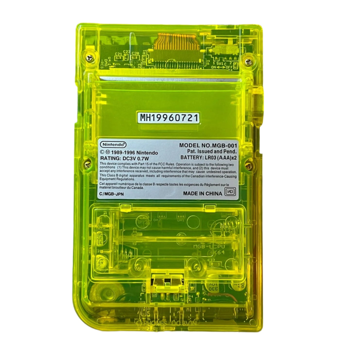 Nintendo Game Boy Pocket Transparent Neon Green Video Game Console - Custom Refurb Enhanced