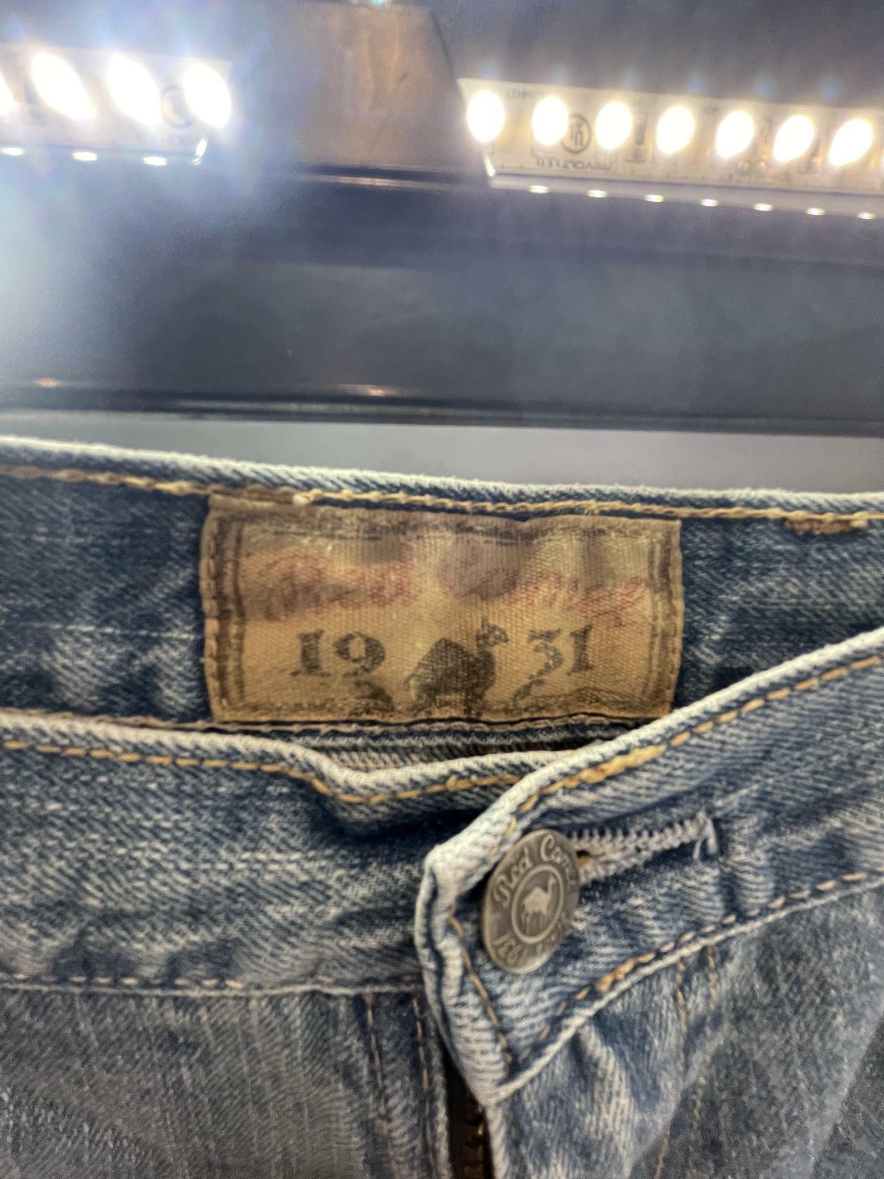 Red Camel Jeans Mens 38x30 Distressed Blue Denim Pants Bootcut Medium Wash Cotton