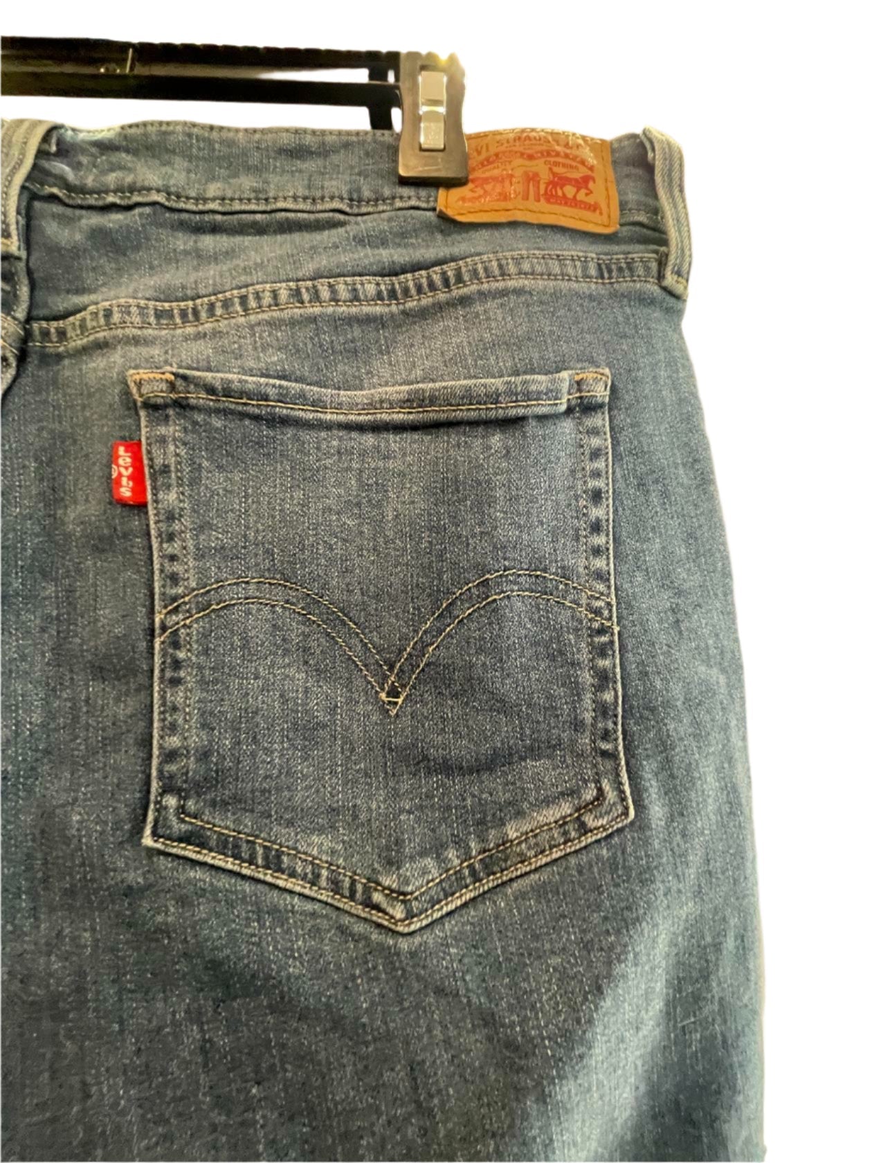 Levi Strauss Womens Jeans 414 Flare Relaxed Straight - Blue - 18W - Very Good