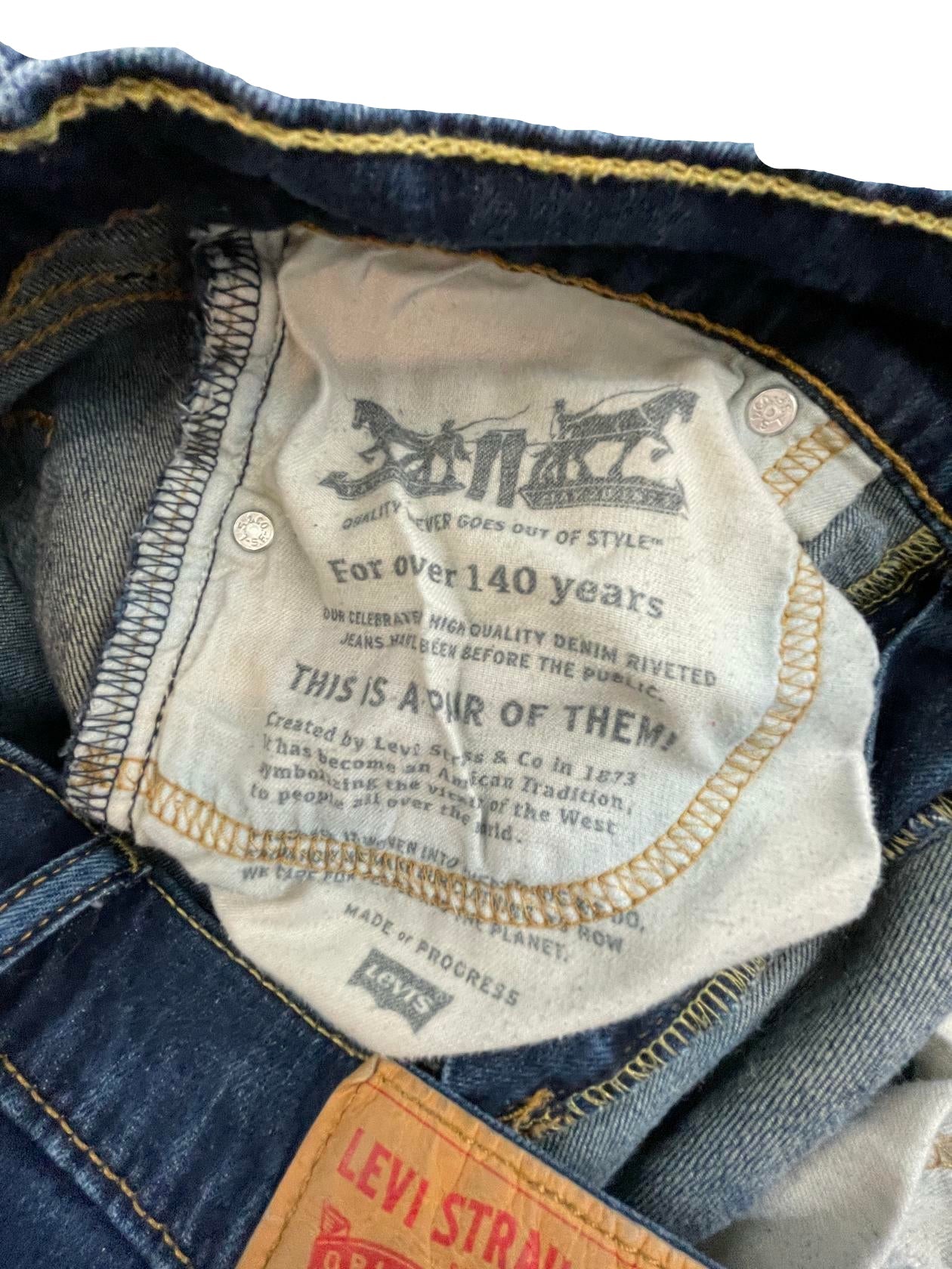Levi Strauss Mens Jeans 511 Dark Wash Straight Regular - Blue - 32X30 - Very Good