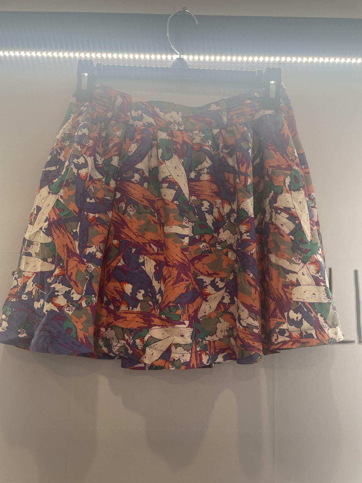 bluejuice Womens Mini button designer Skirt Size XS Multicolor Birdie Print