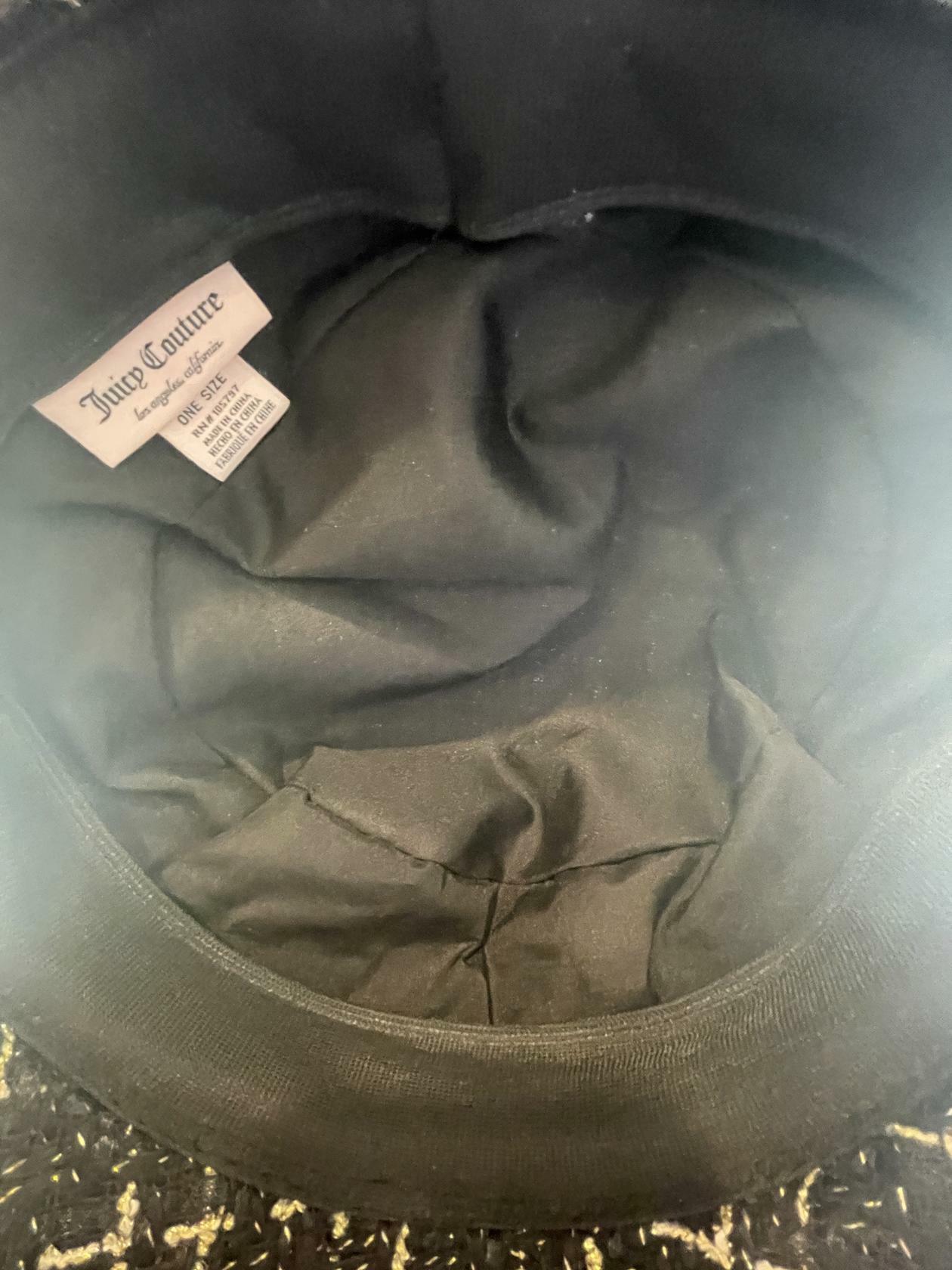 Juicy Couture Women's Hat Newsboy Military Biker Cap Y2K Black/Gold