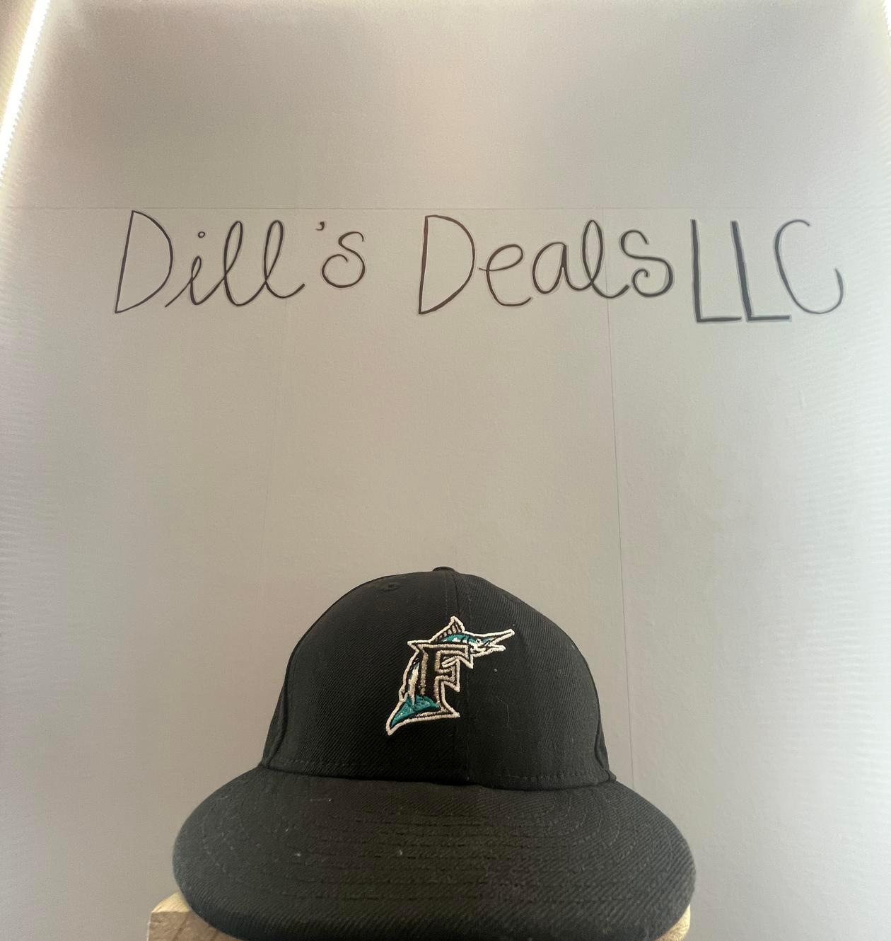 Florida Marlins New Era Black Cooperstown Collection 59FIFTY- 7 5/8 Fitted Black - Very Good