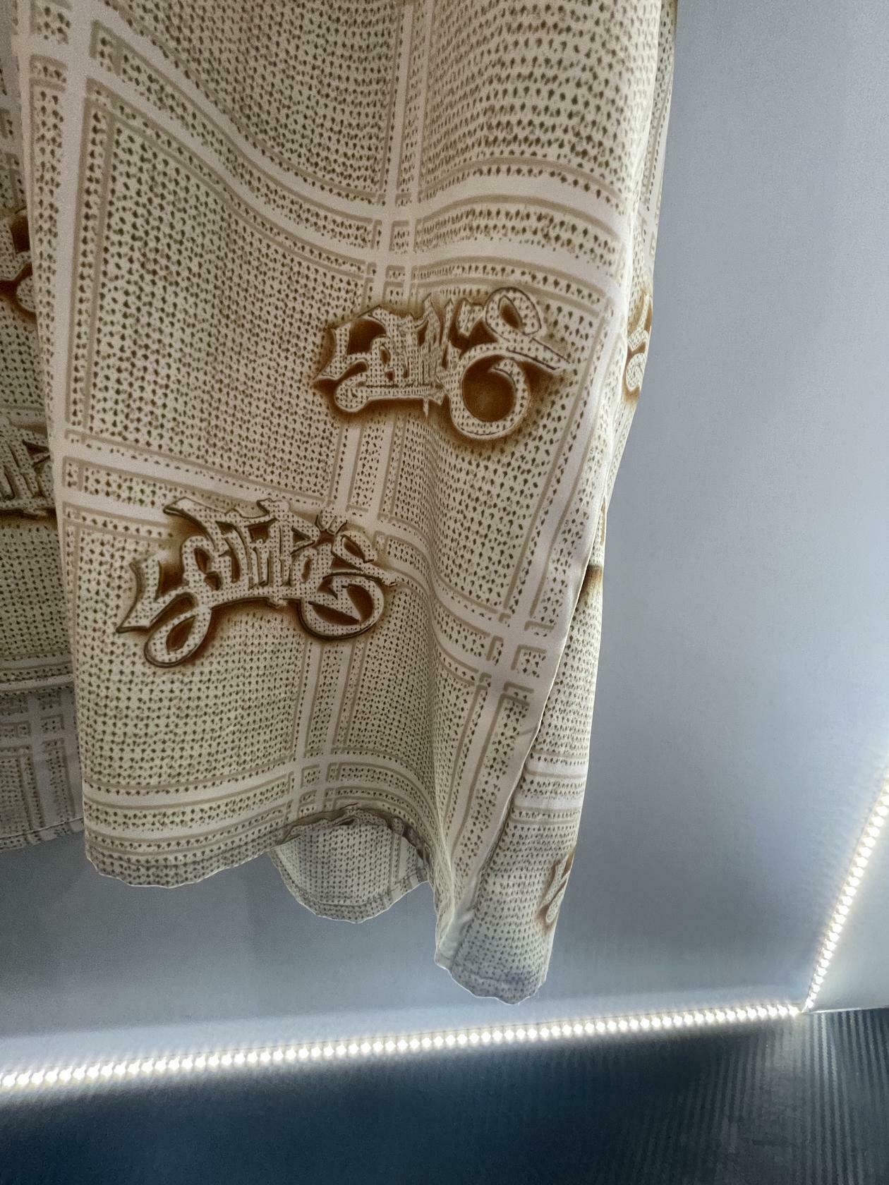 South Pole Shirt Mens XXL Gold Brown All Over Print Logo Button Up RN 82628 - Like New