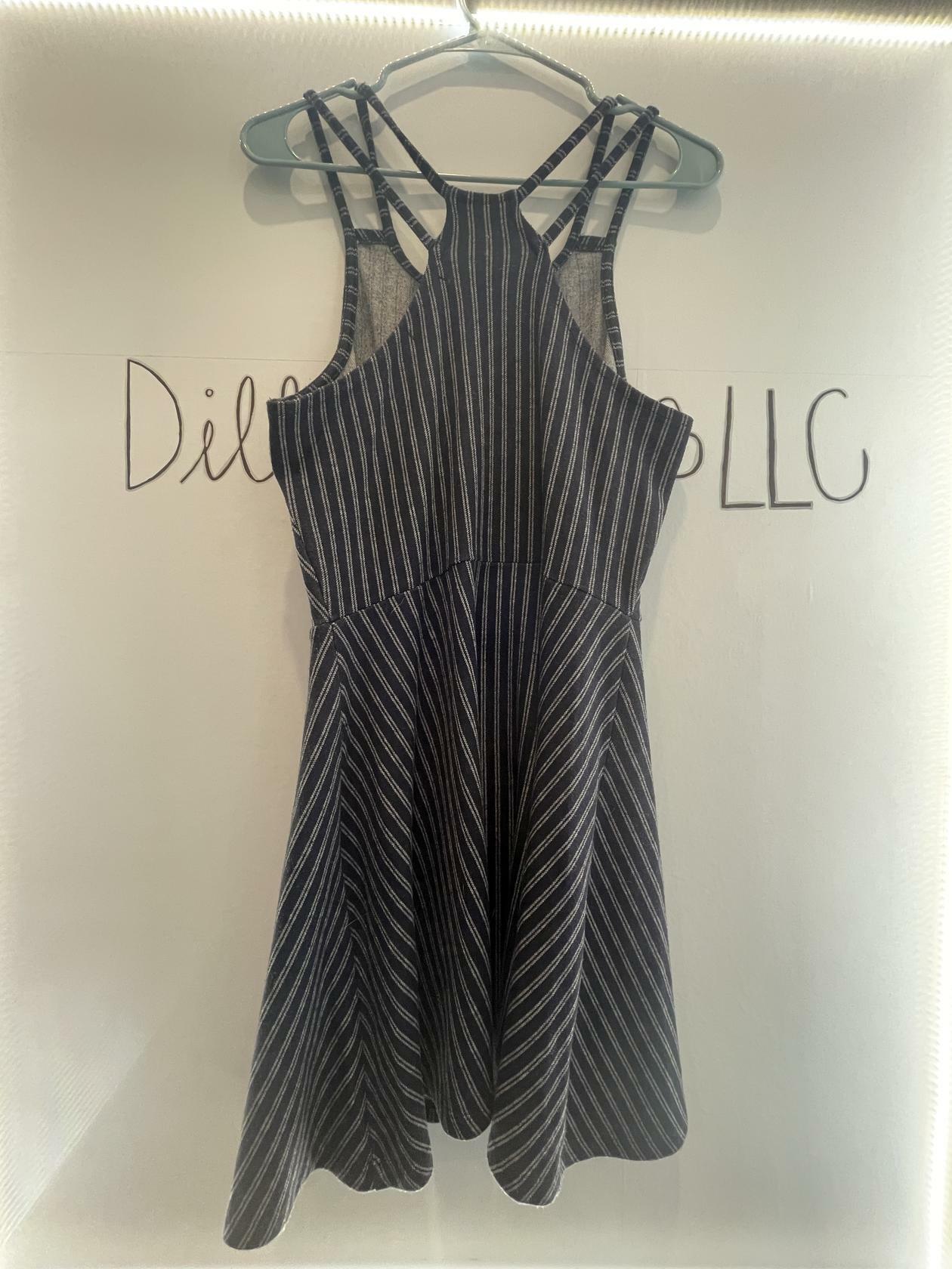Derek Heart Womens Navy blue Long Striped Sleeveless Maxi Dress Size Large Strap - Very Good