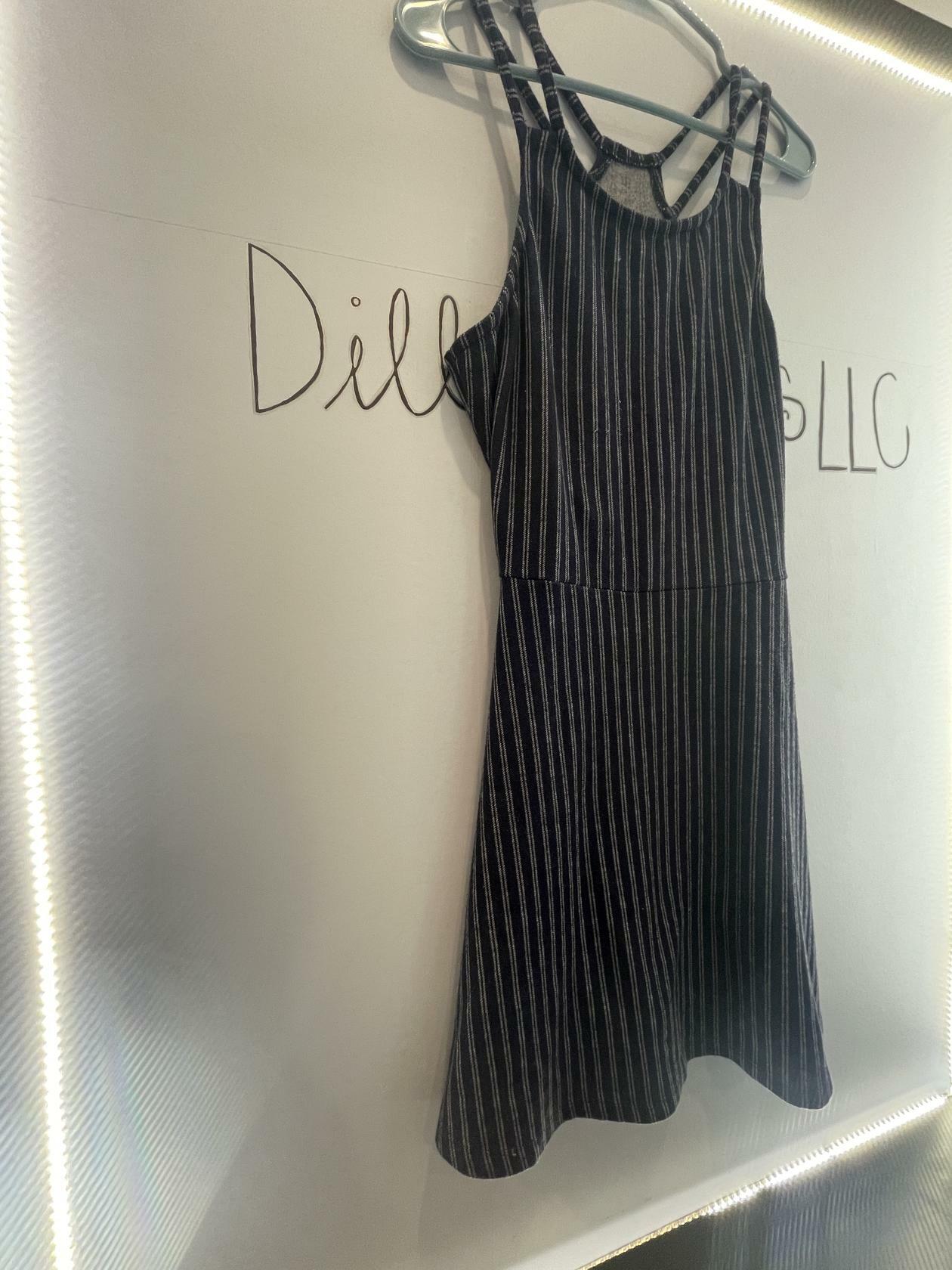 Derek Heart Womens Navy blue Long Striped Sleeveless Maxi Dress Size Large Strap - Very Good