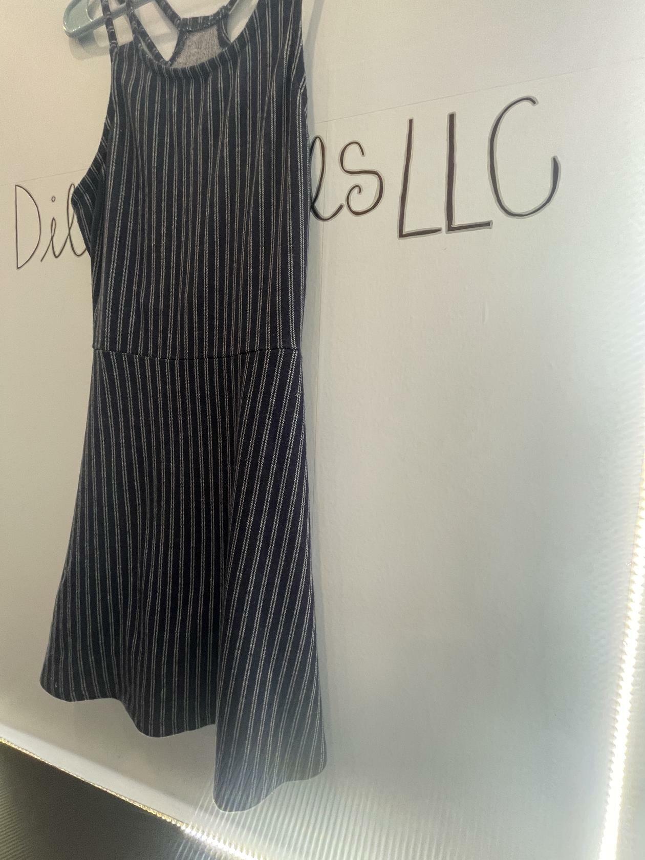 Derek Heart Womens Navy blue Long Striped Sleeveless Maxi Dress Size Large Strap - Very Good
