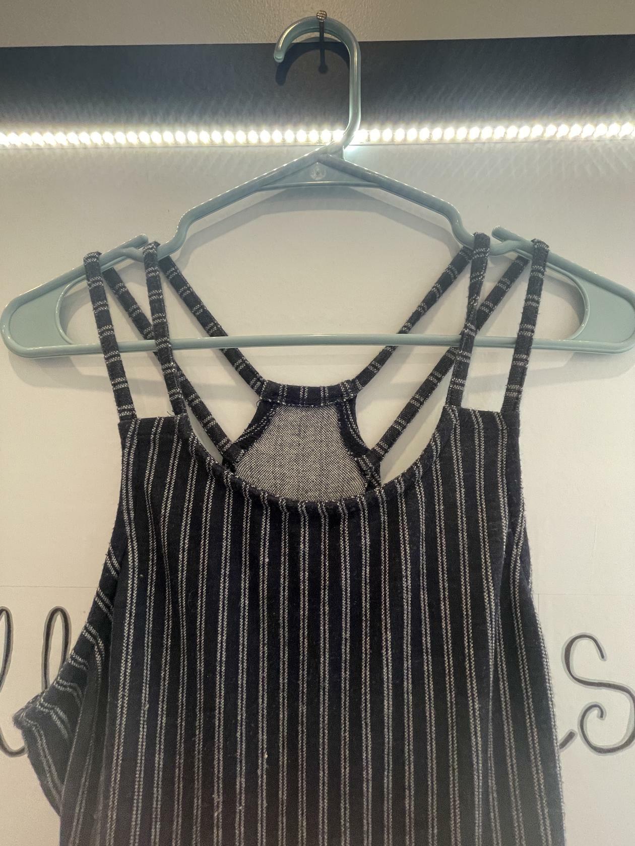 Derek Heart Womens Navy blue Long Striped Sleeveless Maxi Dress Size Large Strap - Very Good