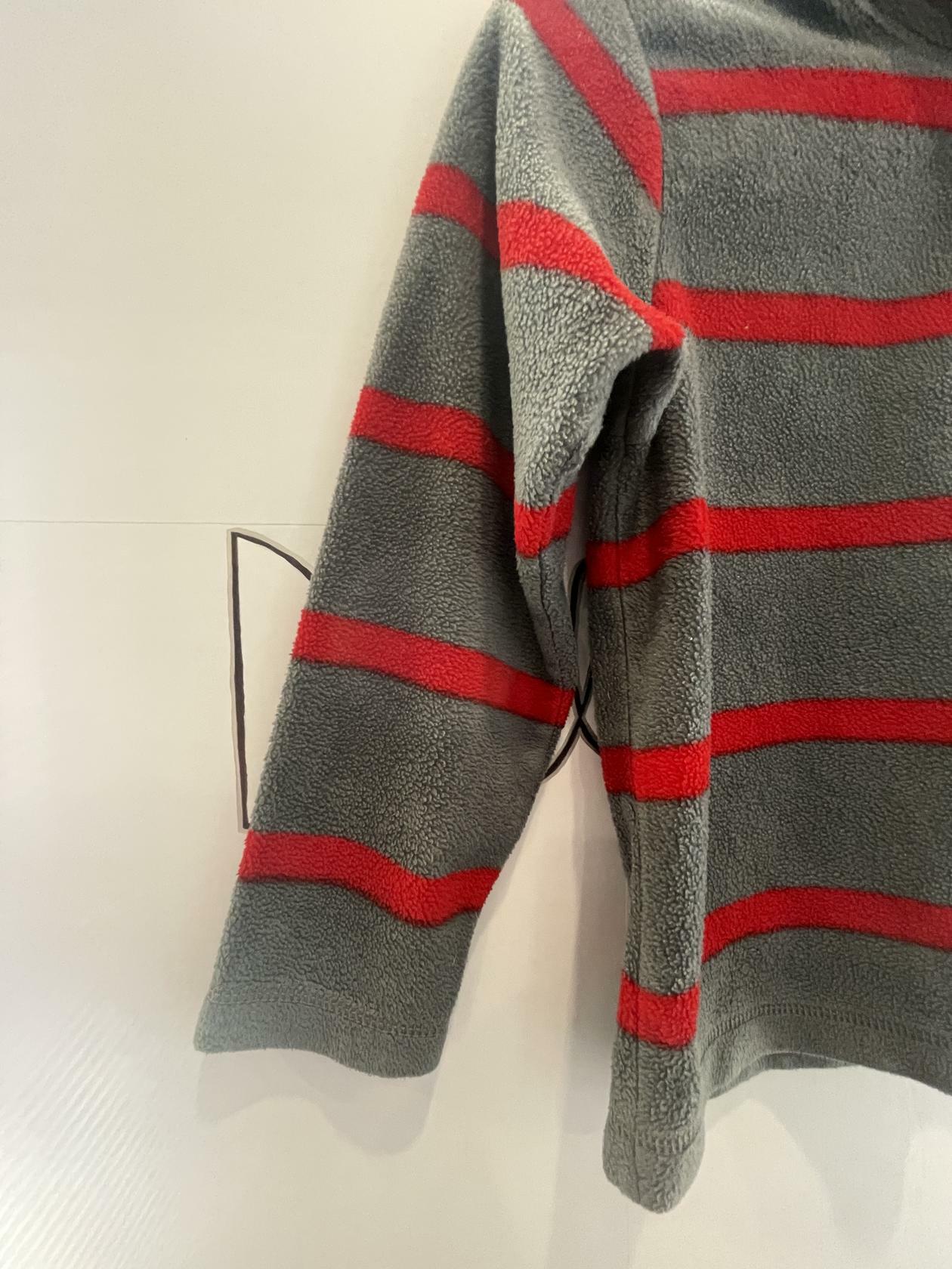 Place Est 1989 Finest Quality Boys Gray/Red Striped Pullover Zipper Sz 5/6 - Very Good