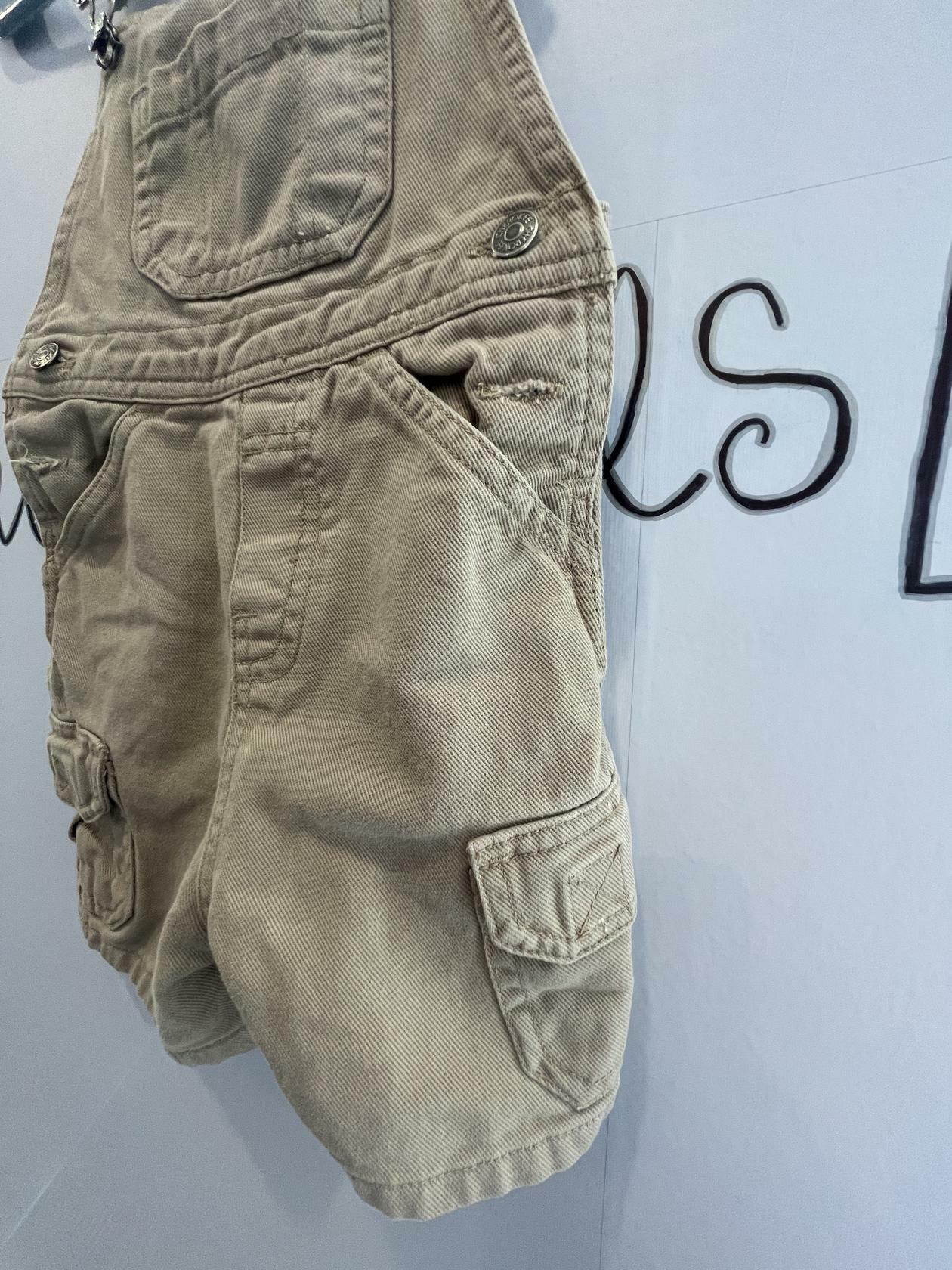 Unisex boys and girls Cherokee Khaki Overalls sz 4t 100% cotton - Very Good