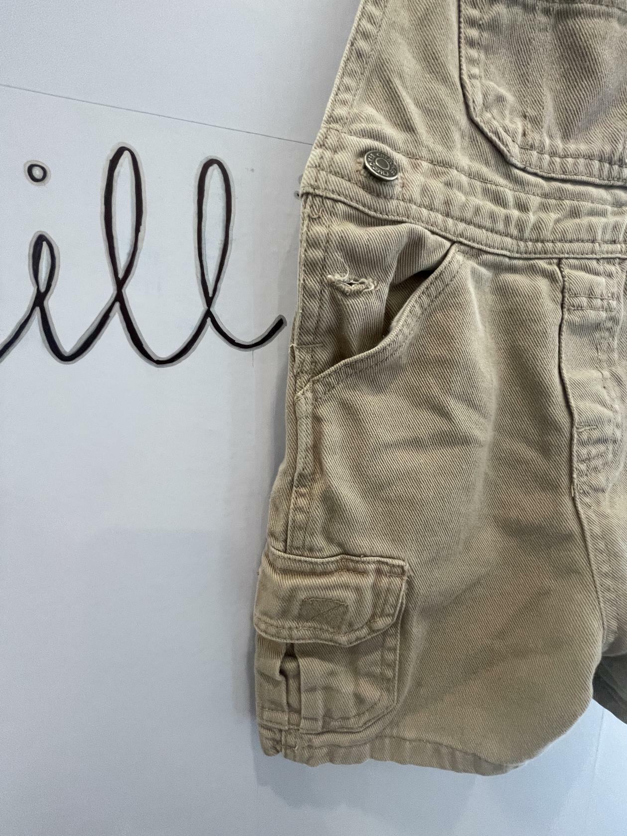 Unisex boys and girls Cherokee Khaki Overalls sz 4t 100% cotton - Very Good