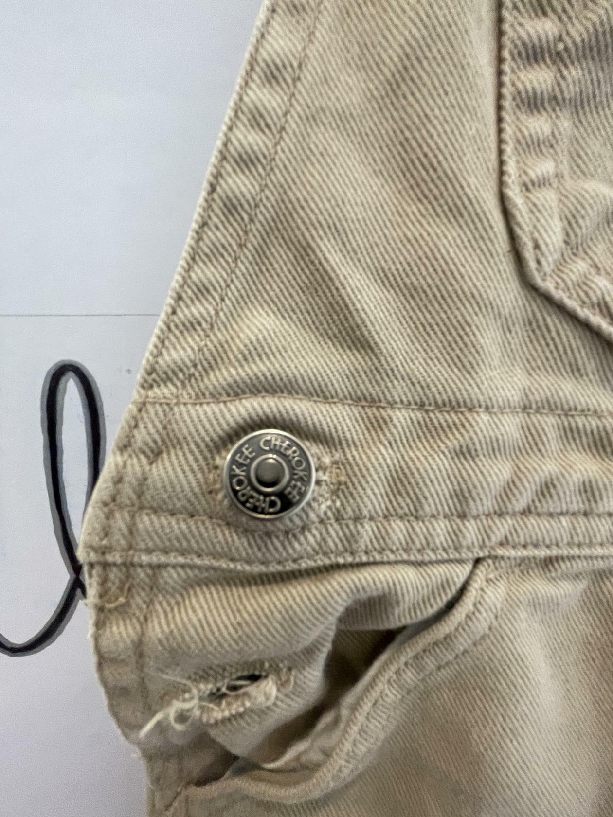 Unisex boys and girls Cherokee Khaki Overalls sz 4t 100% cotton - Very Good
