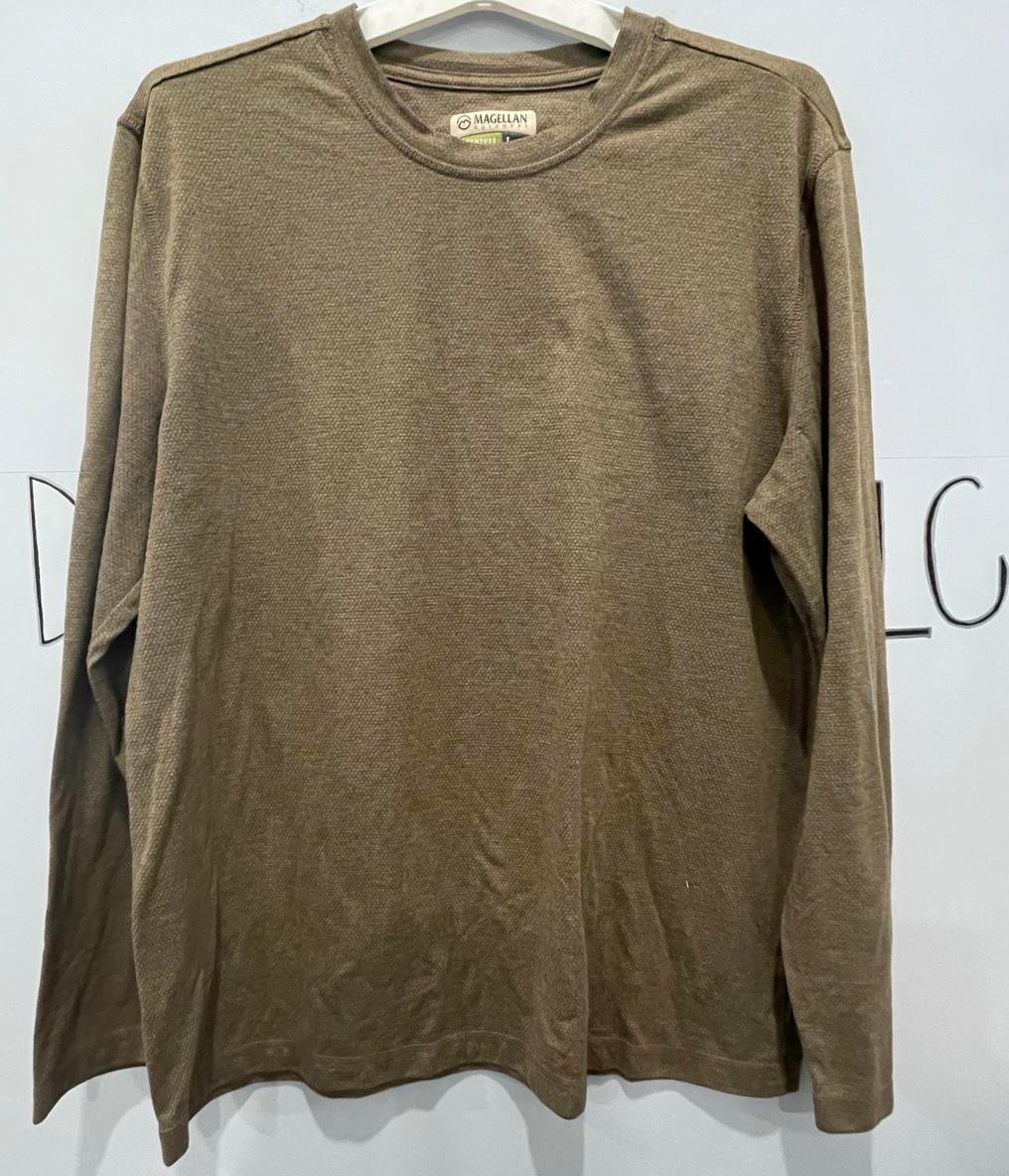 Magellan Outdoor Shirt Men Large Brown Adventure Gear Classic Activewear Top - Very Good