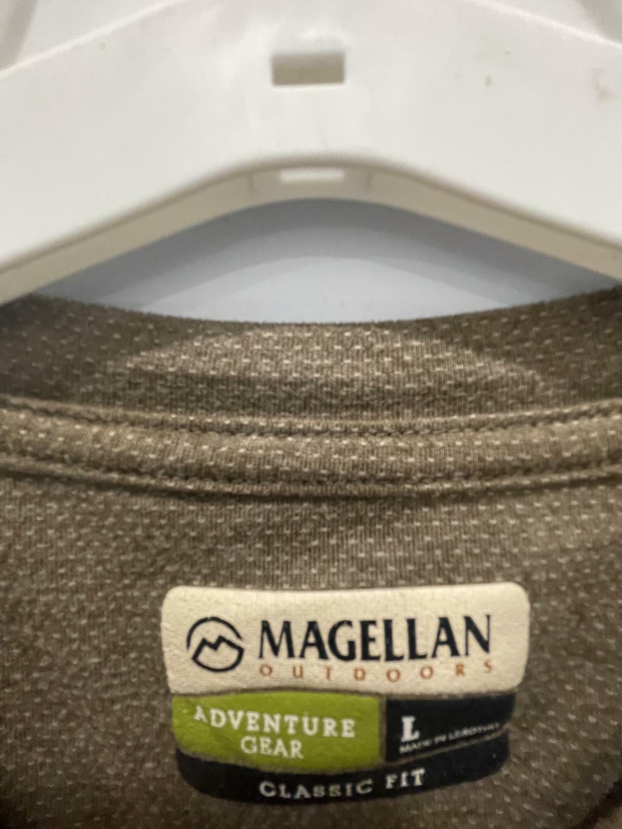 Magellan Outdoor Shirt Men Large Brown Adventure Gear Classic Activewear Top - Very Good