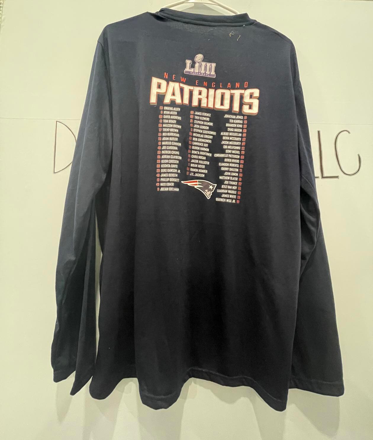 New England Patriots Sz 2XL Mens Fanatics 2018 Conference Champions Roster NFL