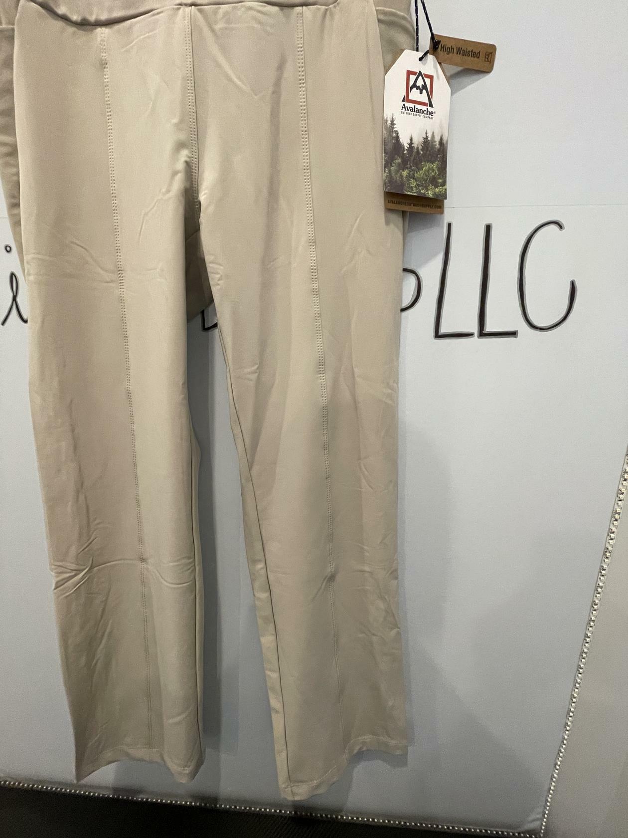 Avalanche Compression Leggings Cargo Pockets Beige Khaki Sz M High Waisted NWT