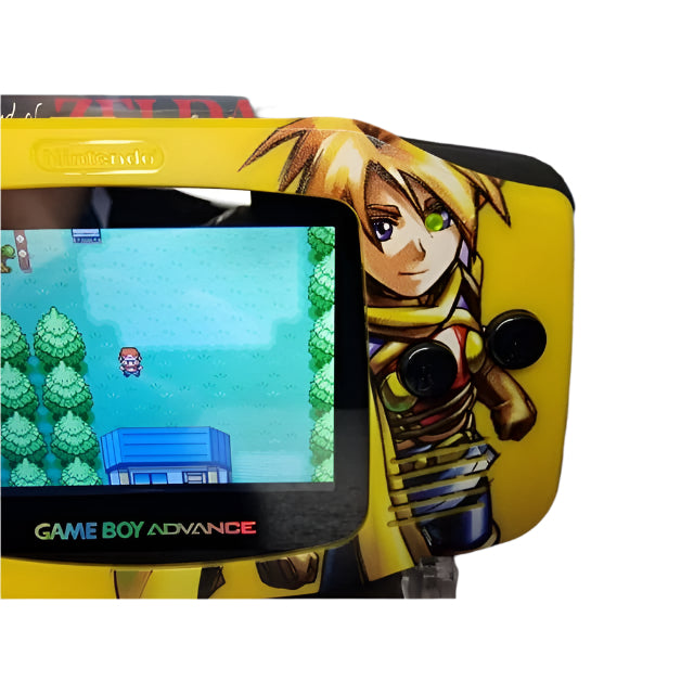 Nintendo Game Boy Advance Yellow Golden Sun Edition Video Game Console - Custom Refurb Enhanced