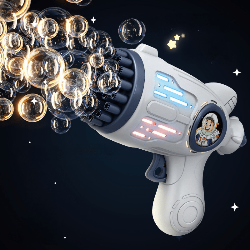 32-hole Electric Automatic Toy Soap Bubble Gun -  Rocket Bubble Machine - Portable, Indoor, Outdoor, Birthday Party, & more