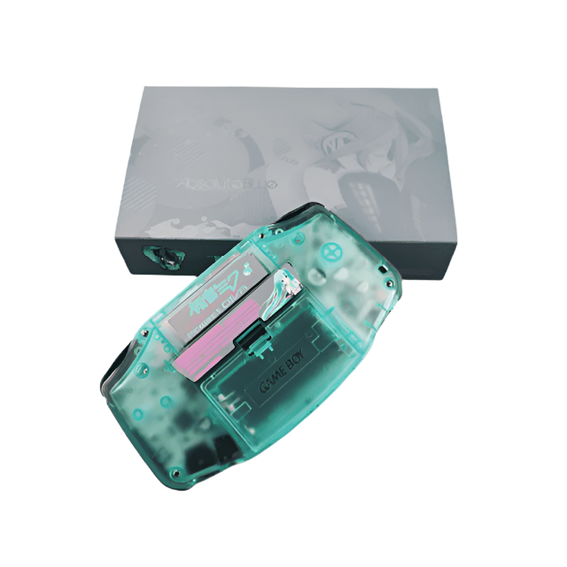 Nintendo Game Boy Advance Blue Transparent Hatsune Miku Edition Video Game Console - Custom Refurb Enhanced