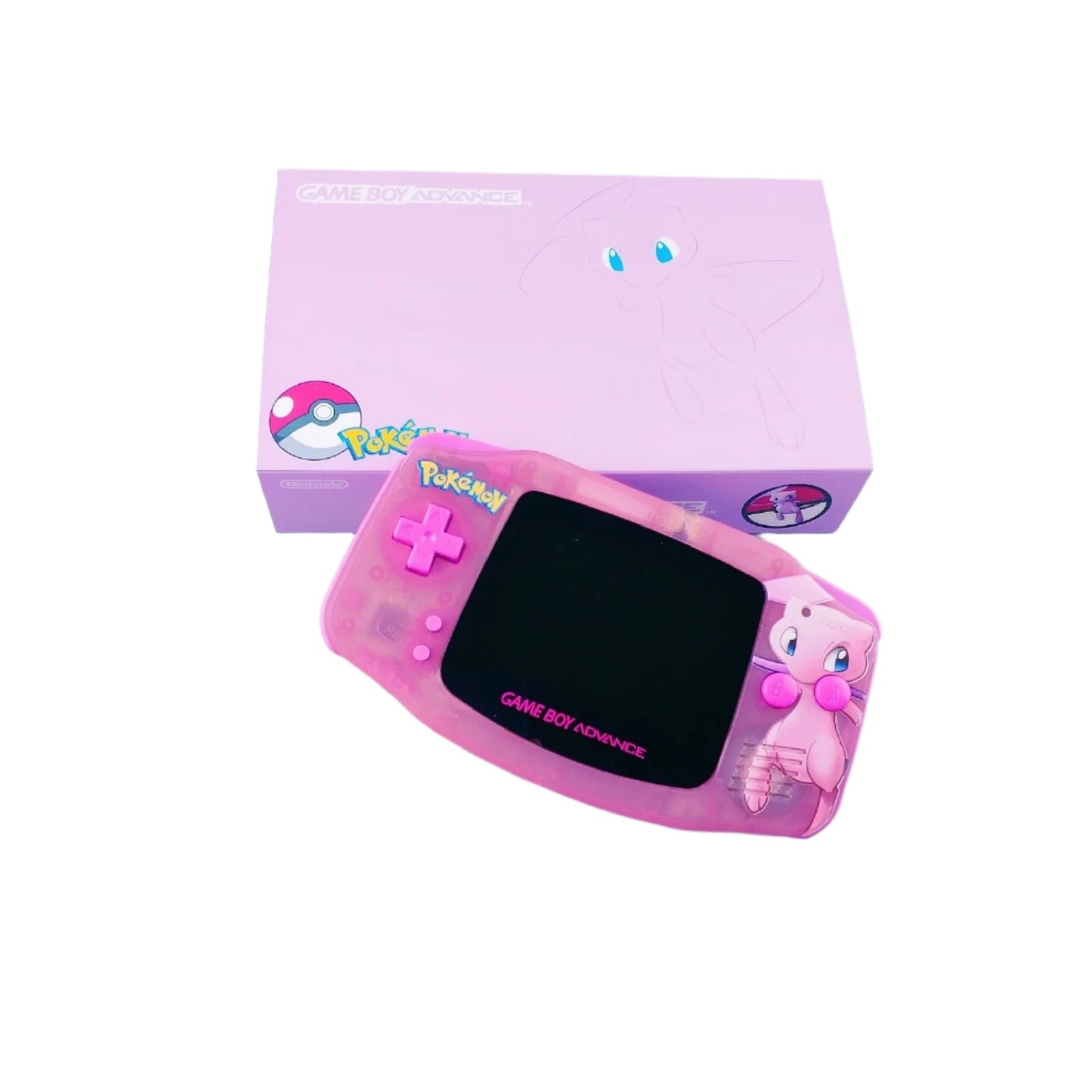 Nintendo Game Boy Advance Pink Pokemon Mew Edition Video Game Console - Custom Refurb Enhanced