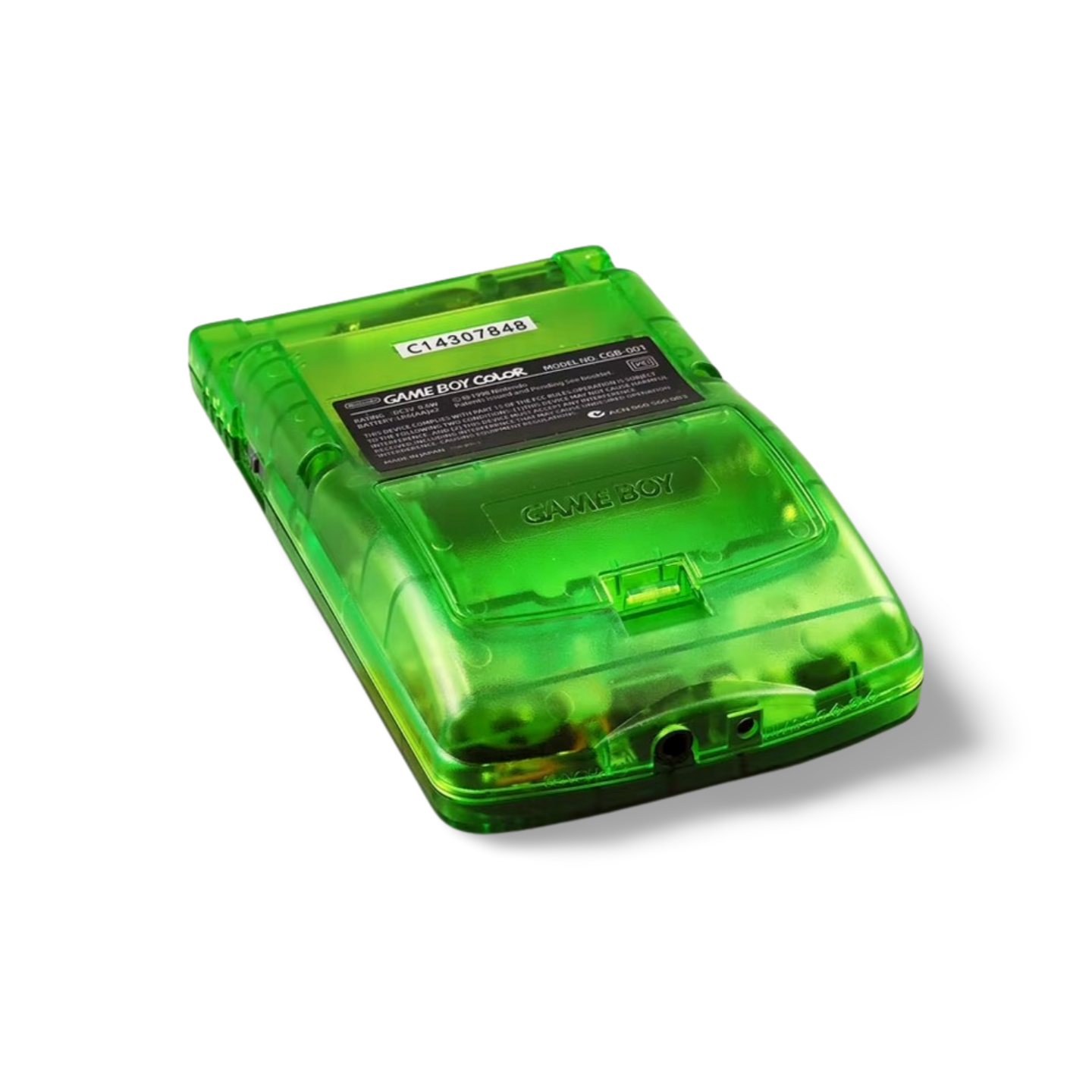 Nintendo Game Boy Color Console Transparent Green Limited Edition Custom Backlit Enhanced IPS Screen Mod High Resolution