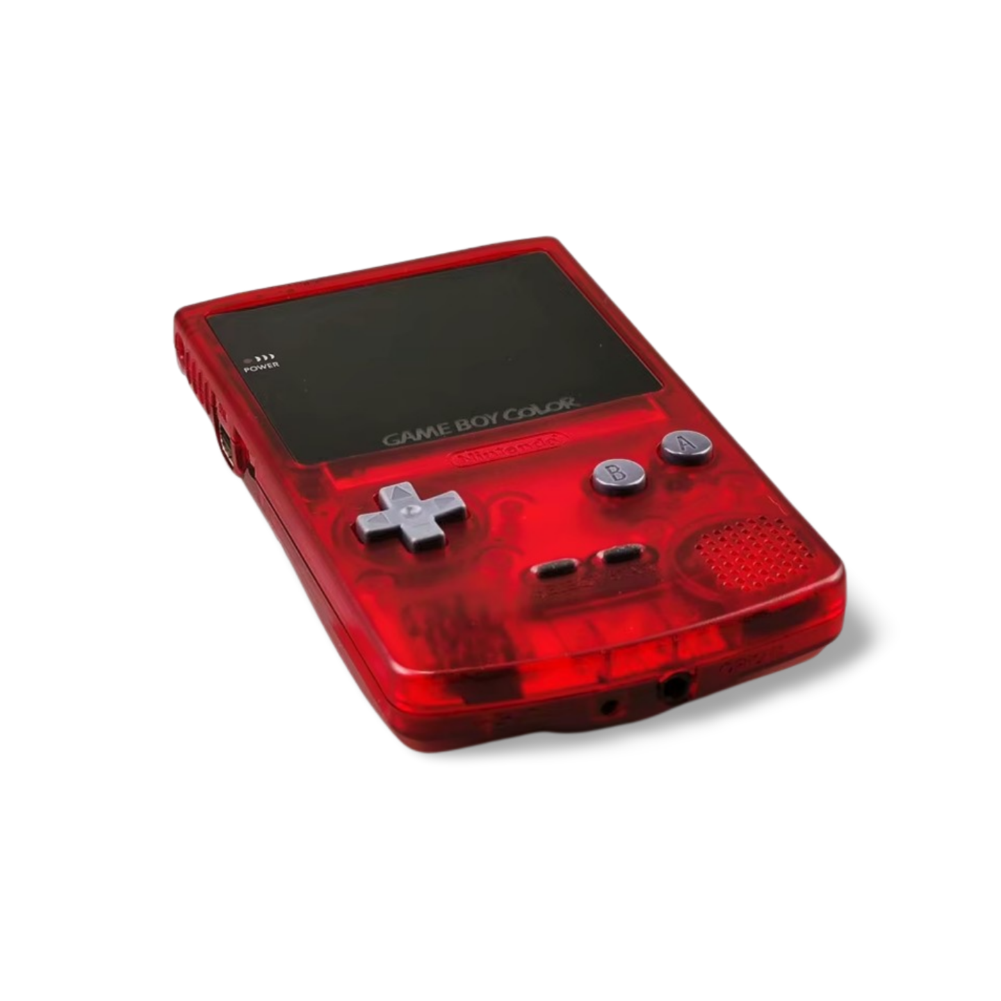 Nintendo Game Boy Color Console Transparent Red Limited Edition Custom Backlit Enhanced IPS Screen Mod High Resolution