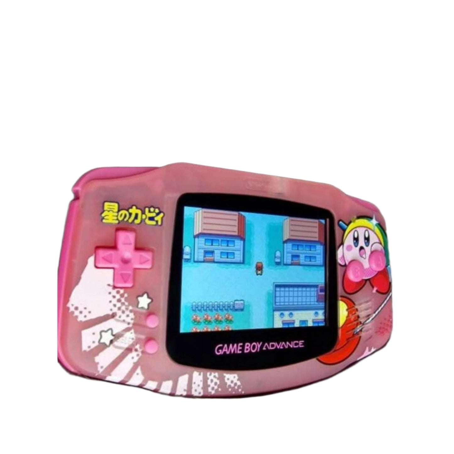 Nintendo Game Boy Advance Transparent Pink Kirby Edition Video Game Console - Custom Refurb Enhanced