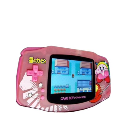 Nintendo Game Boy Advance Transparent Pink Kirby Edition Video Game Console - Custom Refurb Enhanced