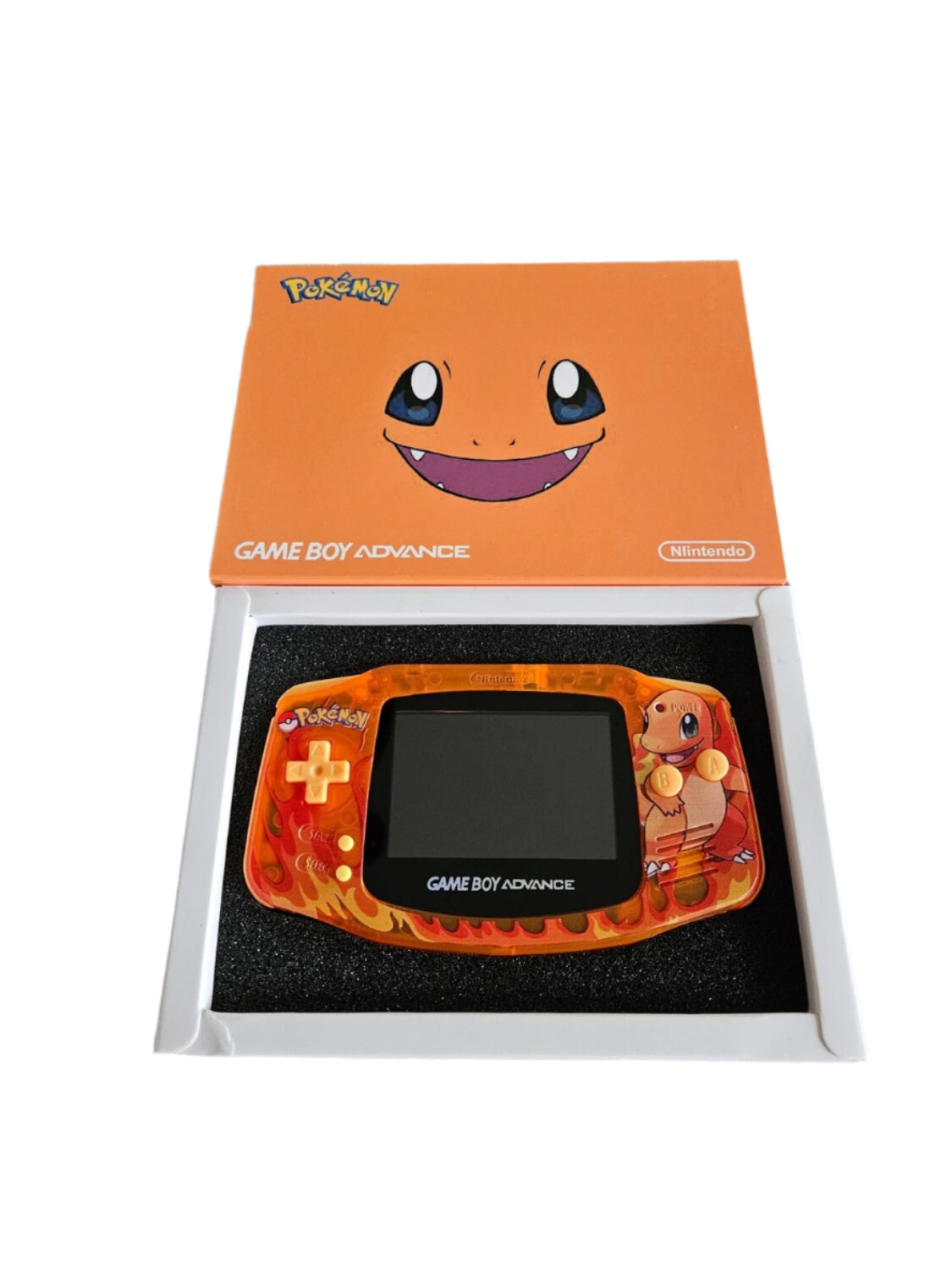Nintendo Game Boy Advance Orange Pokemon Charmander Edition Video Game Console - Custom Refurb Enhanced