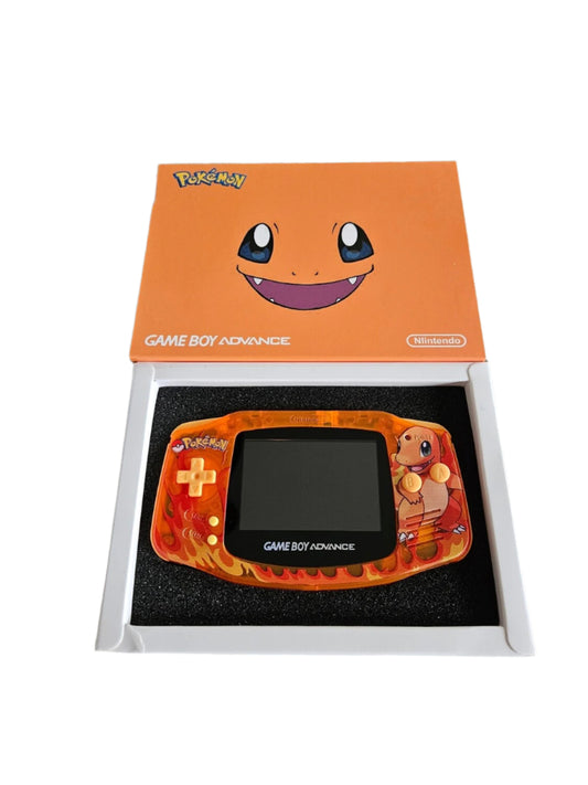 Nintendo Game Boy Advance Orange Pokemon Charmander Edition Video Game Console - Custom Refurb Enhanced